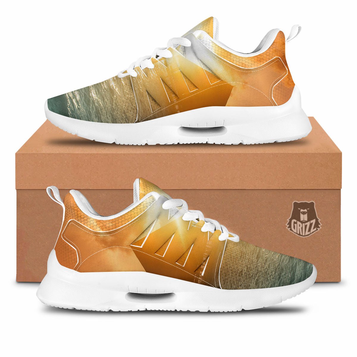 Sunset Maldives Print Tennis Shoes-grizzshop