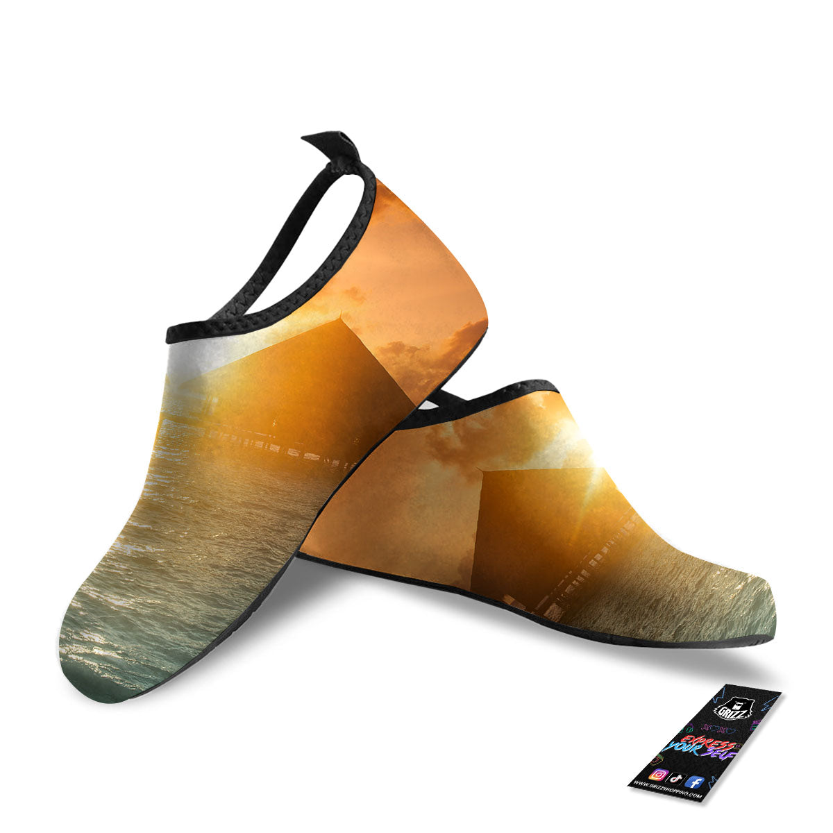 Sunset Maldives Print Water Shoes-grizzshop