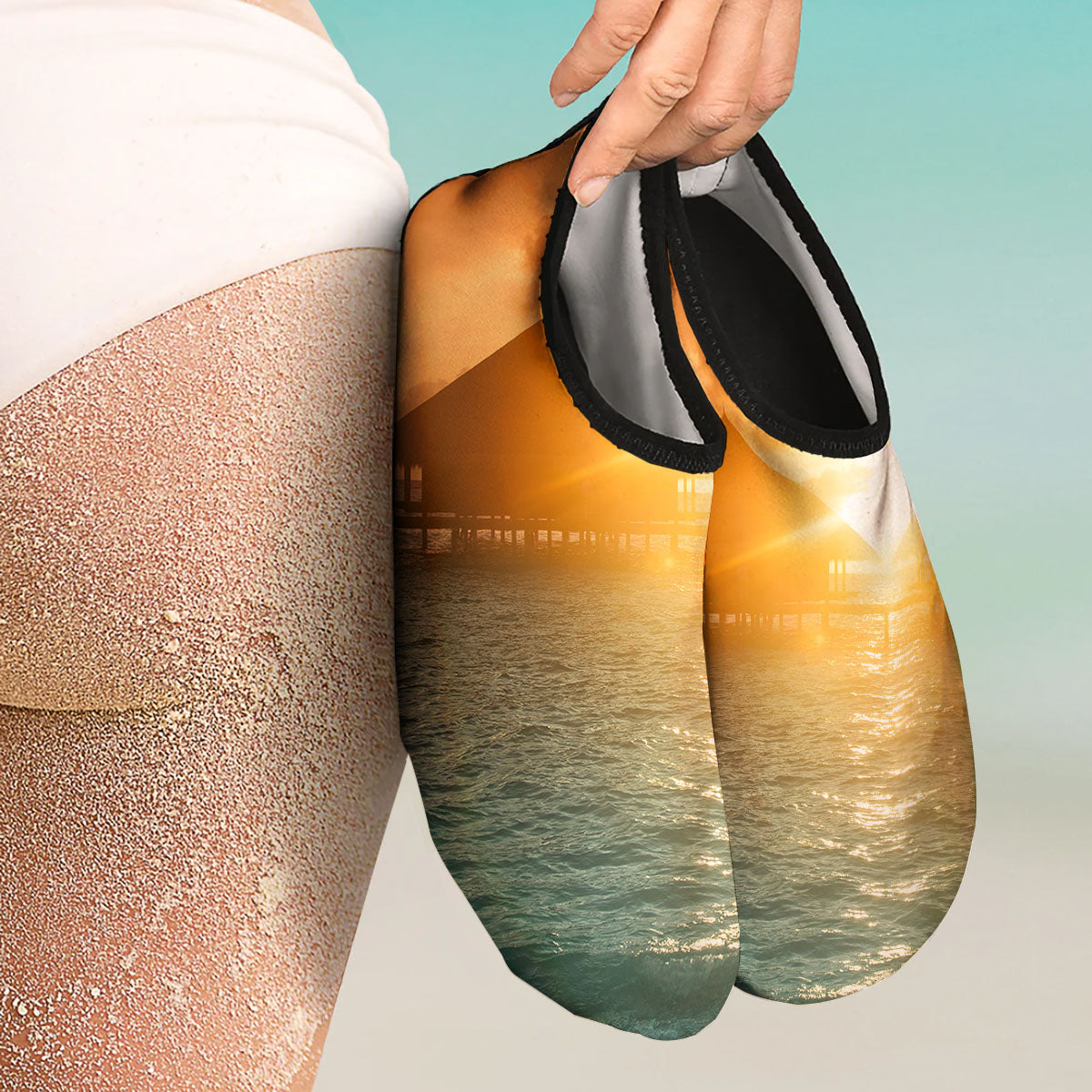 Sunset Maldives Print Water Shoes-grizzshop