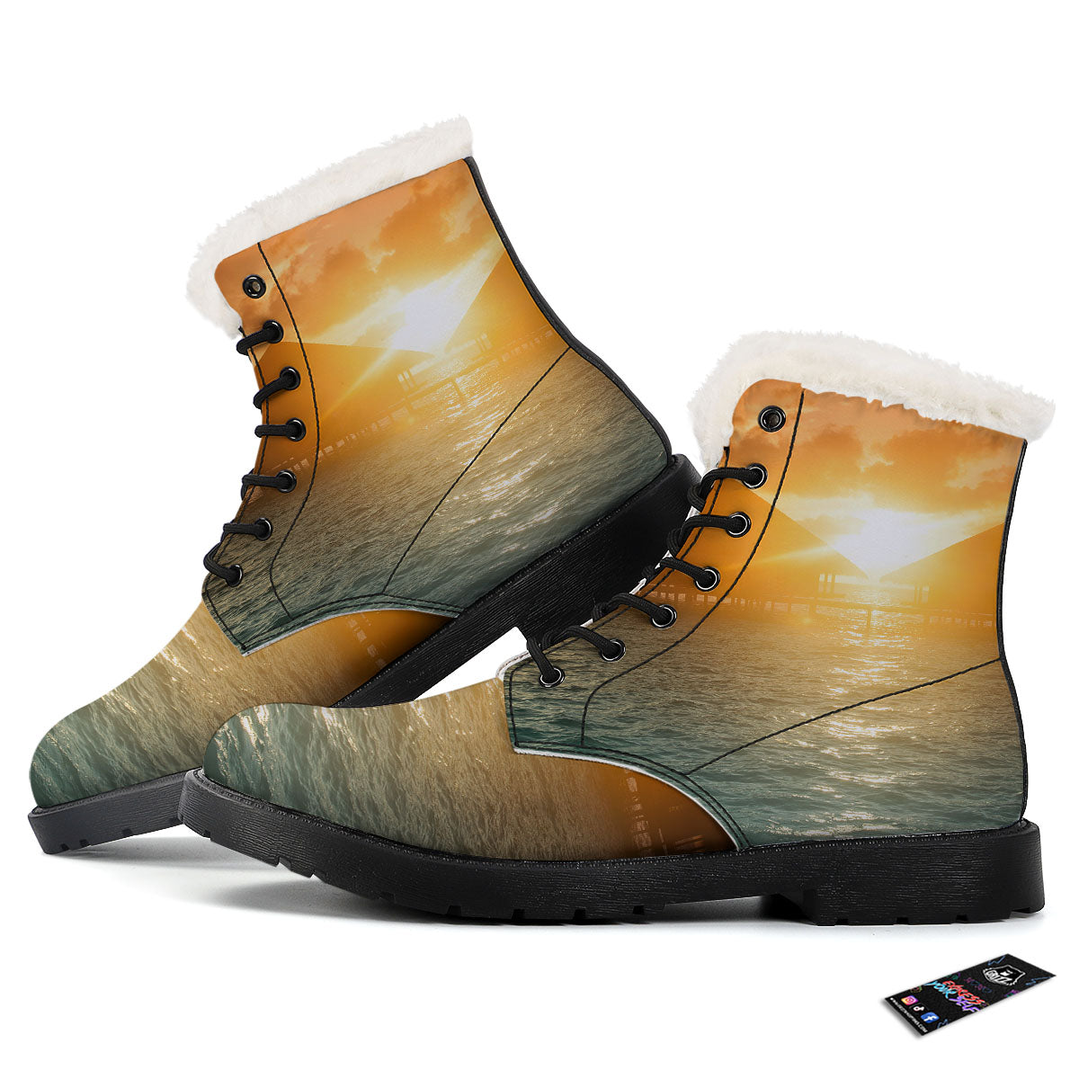 Sunset Maldives Print Winter Boots-grizzshop