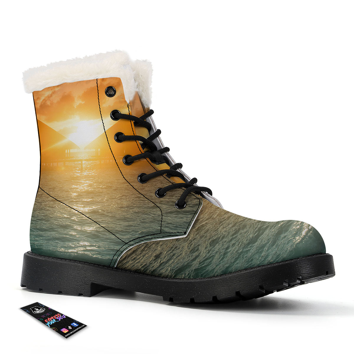 Sunset Maldives Print Winter Boots-grizzshop