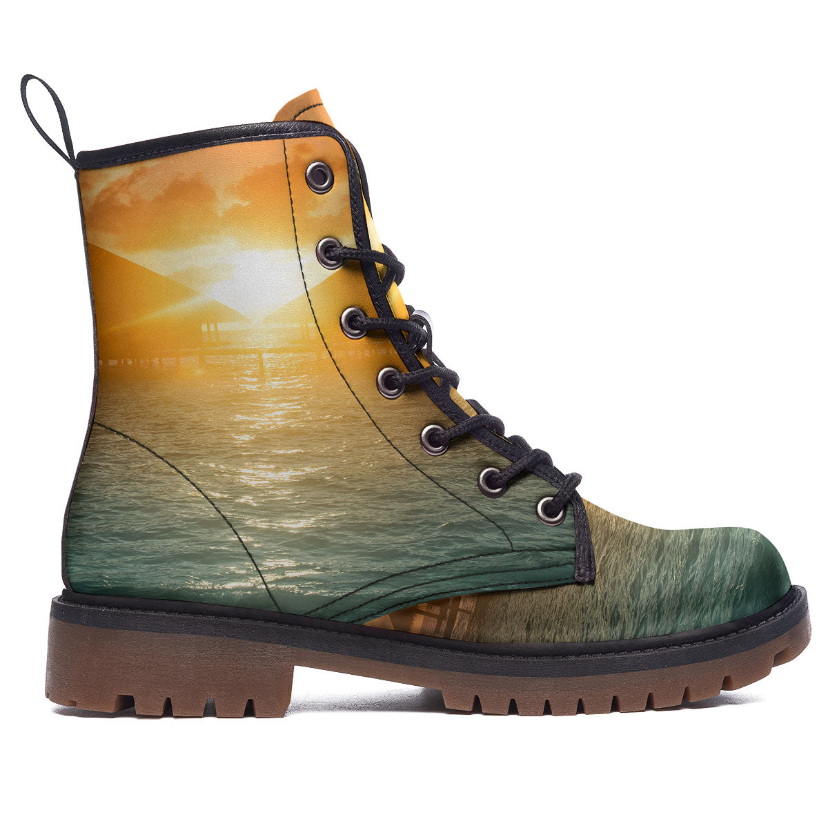 Sunset Maldives Print Work Boots-grizzshop