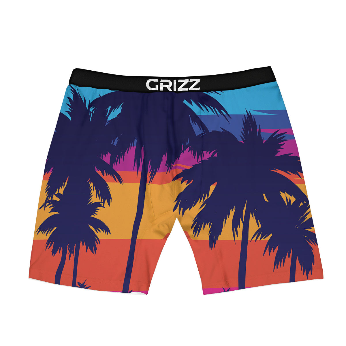 Sunset On The Beach And Palm Trees Print Boxer Briefs-grizzshop