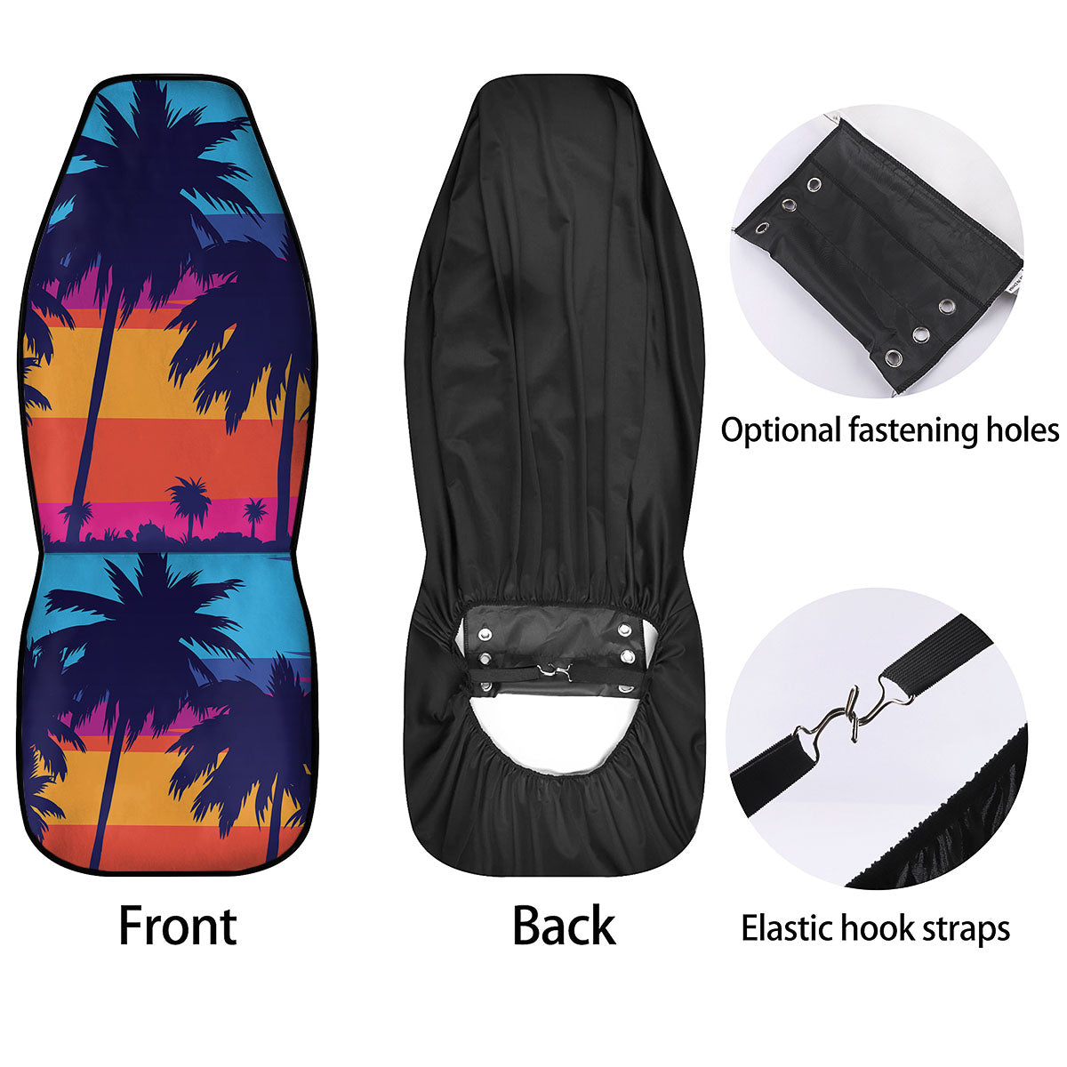 Sunset On The Beach And Palm Trees Print Car Seat Covers-grizzshop