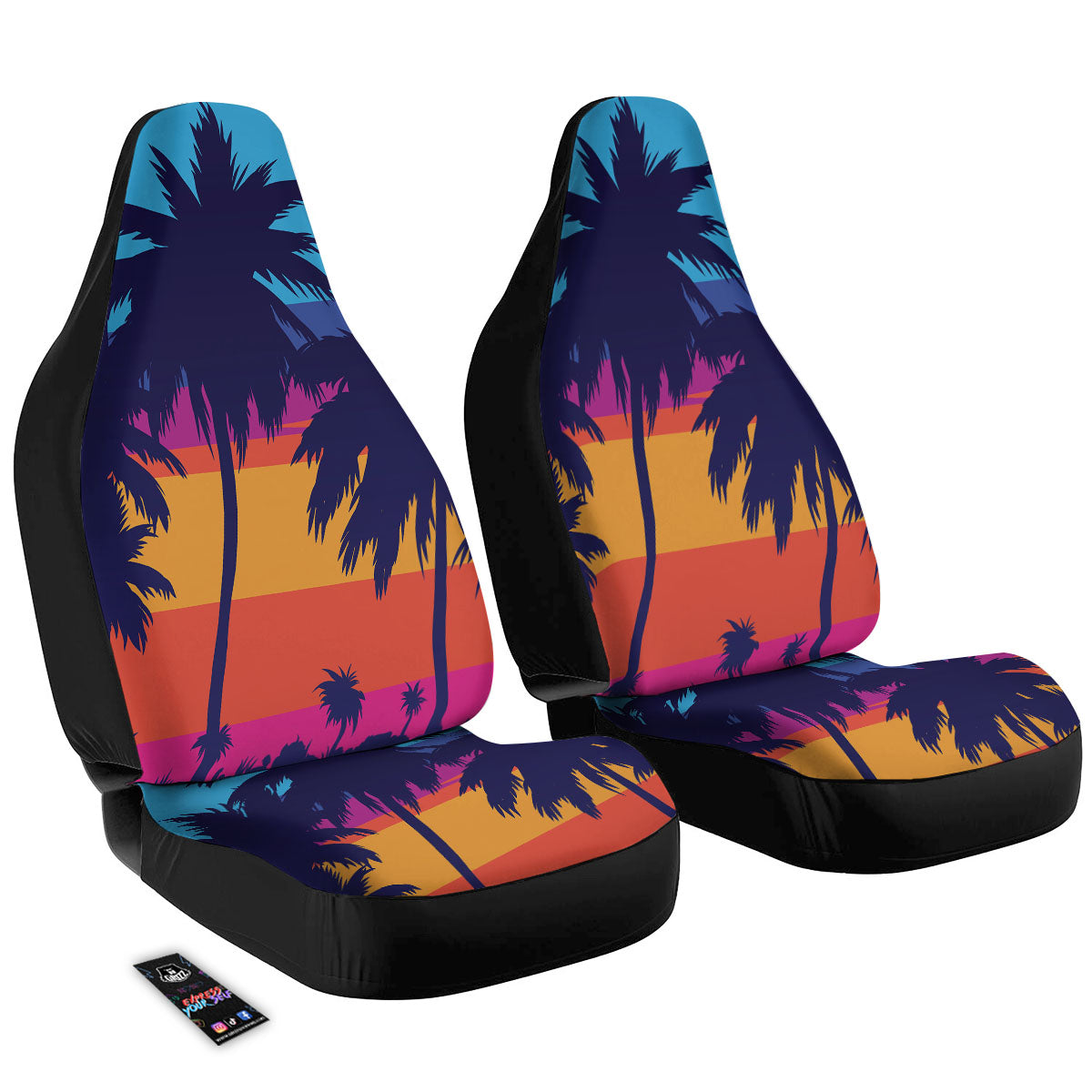 Sunset On The Beach And Palm Trees Print Car Seat Covers-grizzshop