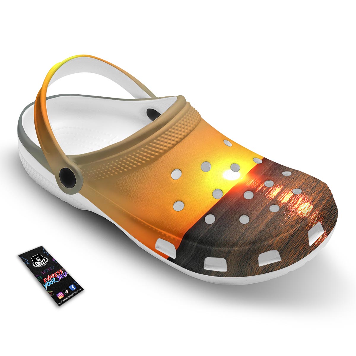 Sunset Over Sea Print Clog-grizzshop
