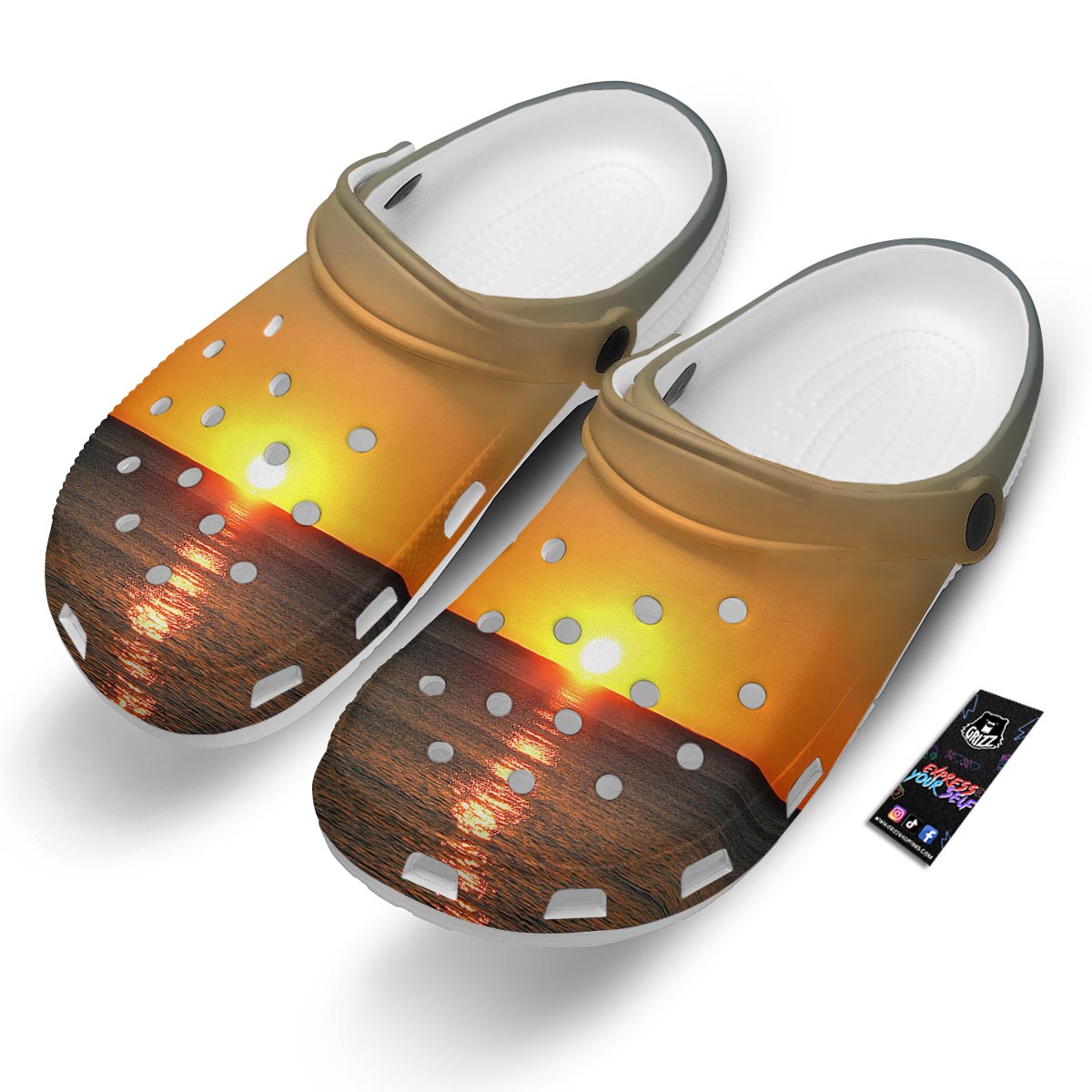 Sunset Over Sea Print Clog-grizzshop