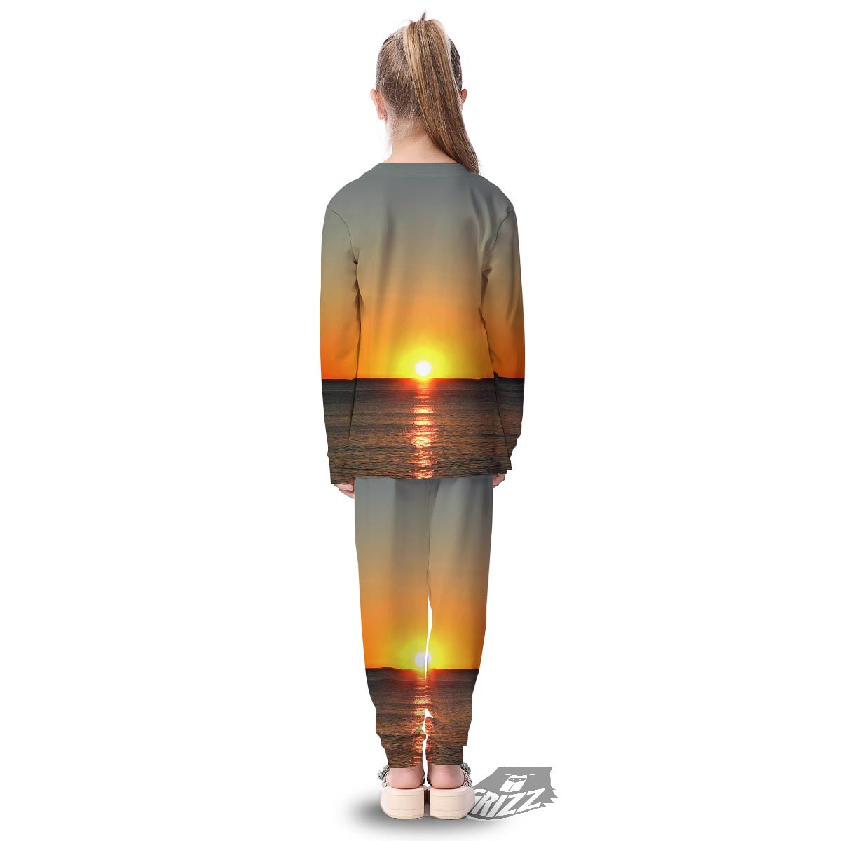 Sunset Over Sea Print Kid's Pajamas-grizzshop