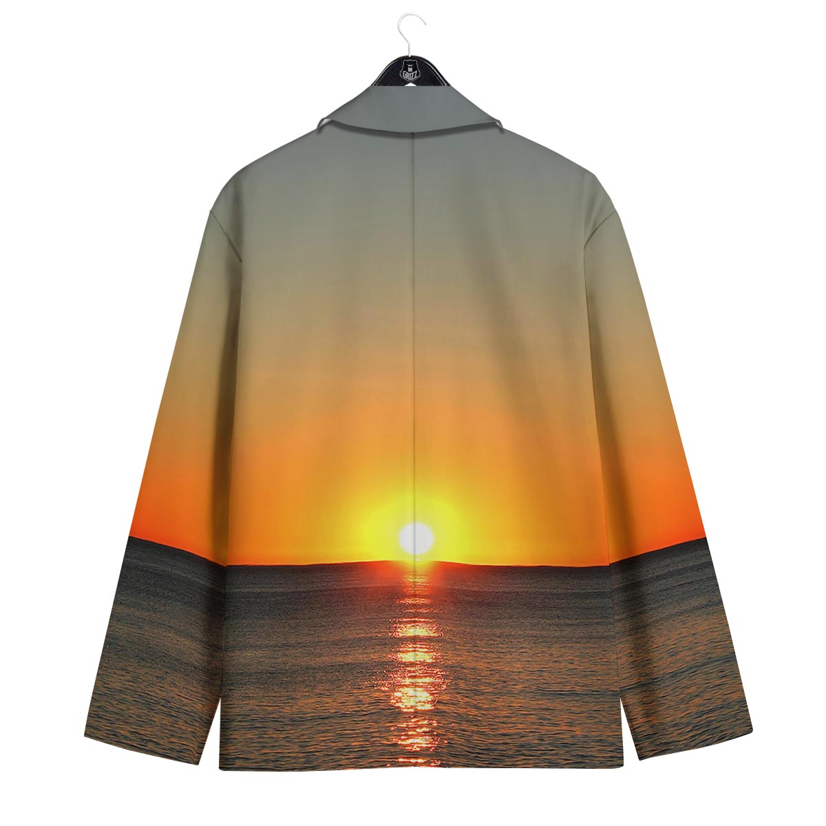 Sunset Over Sea Print Men's Sport Coat-grizzshop