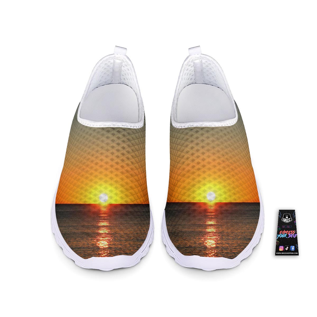 Sunset Over Sea Print Nurse Shoes-grizzshop