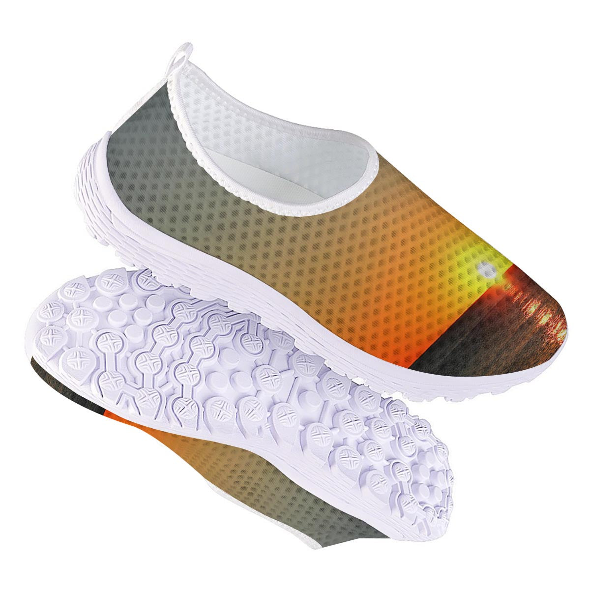 Sunset Over Sea Print Nurse Shoes-grizzshop