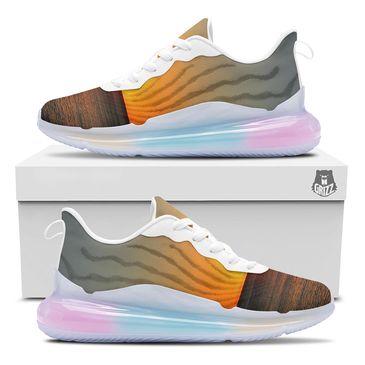 Sunset Over Sea Print Running Sneakers-grizzshop