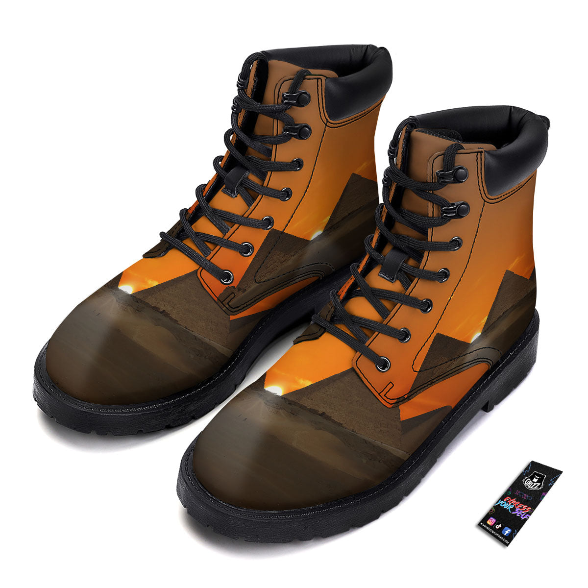 Sunset Pyramid Print Boots-grizzshop