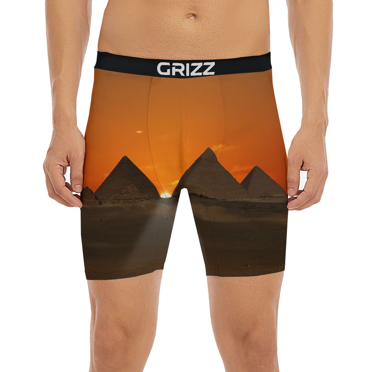 Sunset Pyramid Print Boxer Briefs-grizzshop