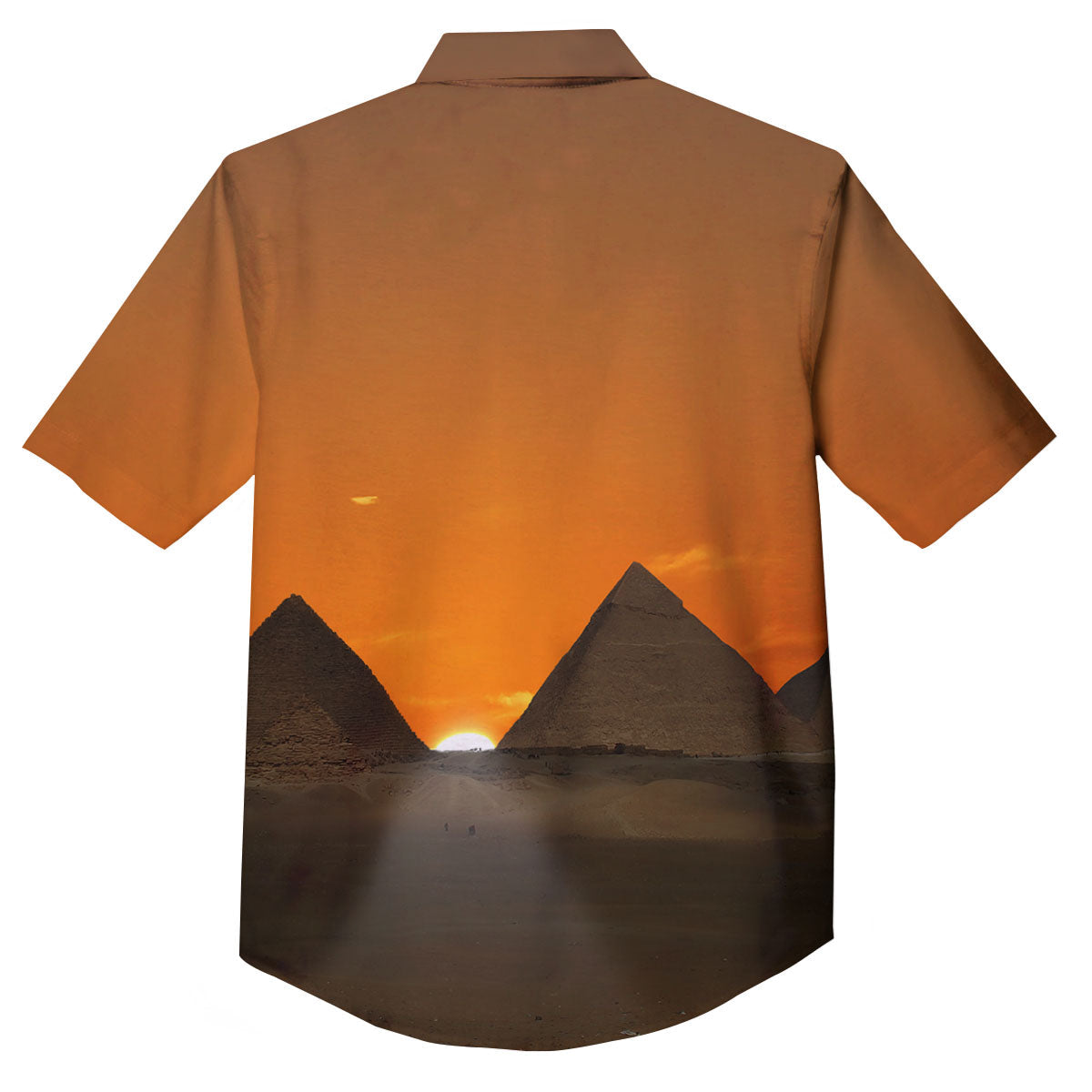 Sunset Pyramid Print Button Up Shirt-grizzshop