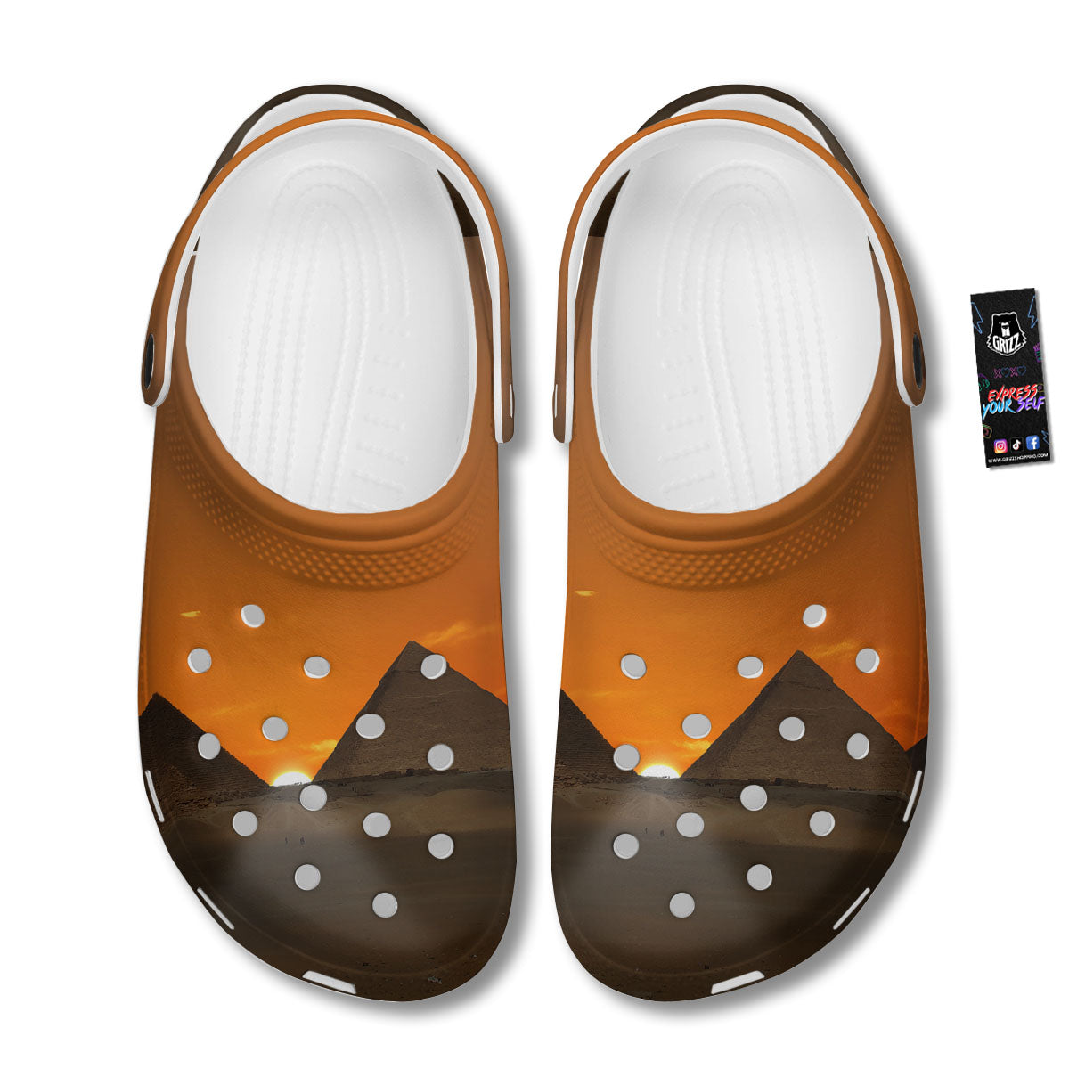Sunset Pyramid Print Clog-grizzshop