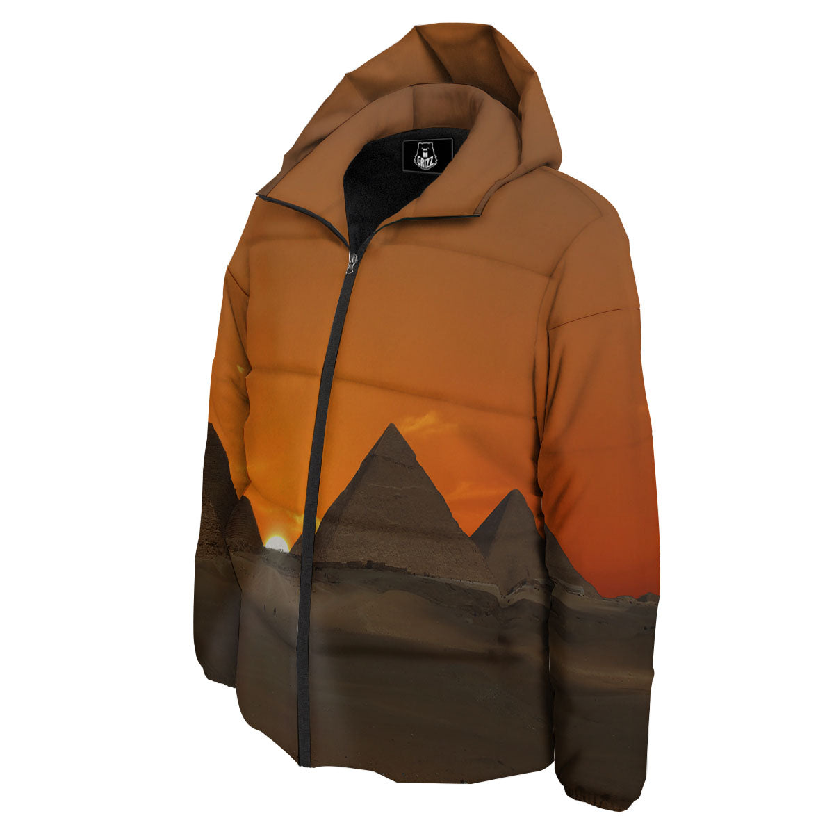 Sunset Pyramid Print Down Jacket-grizzshop