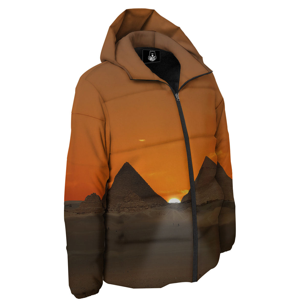 Sunset Pyramid Print Down Jacket-grizzshop