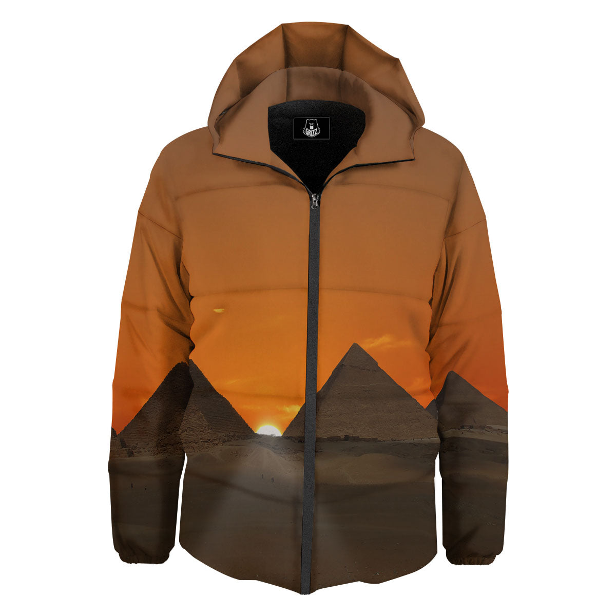 Sunset Pyramid Print Down Jacket-grizzshop