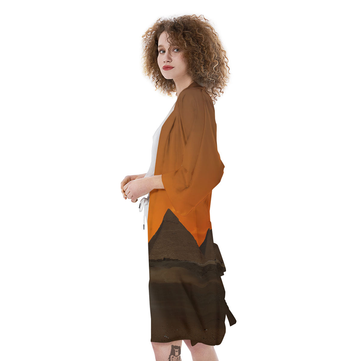 Sunset Pyramid Print Kimono-grizzshop