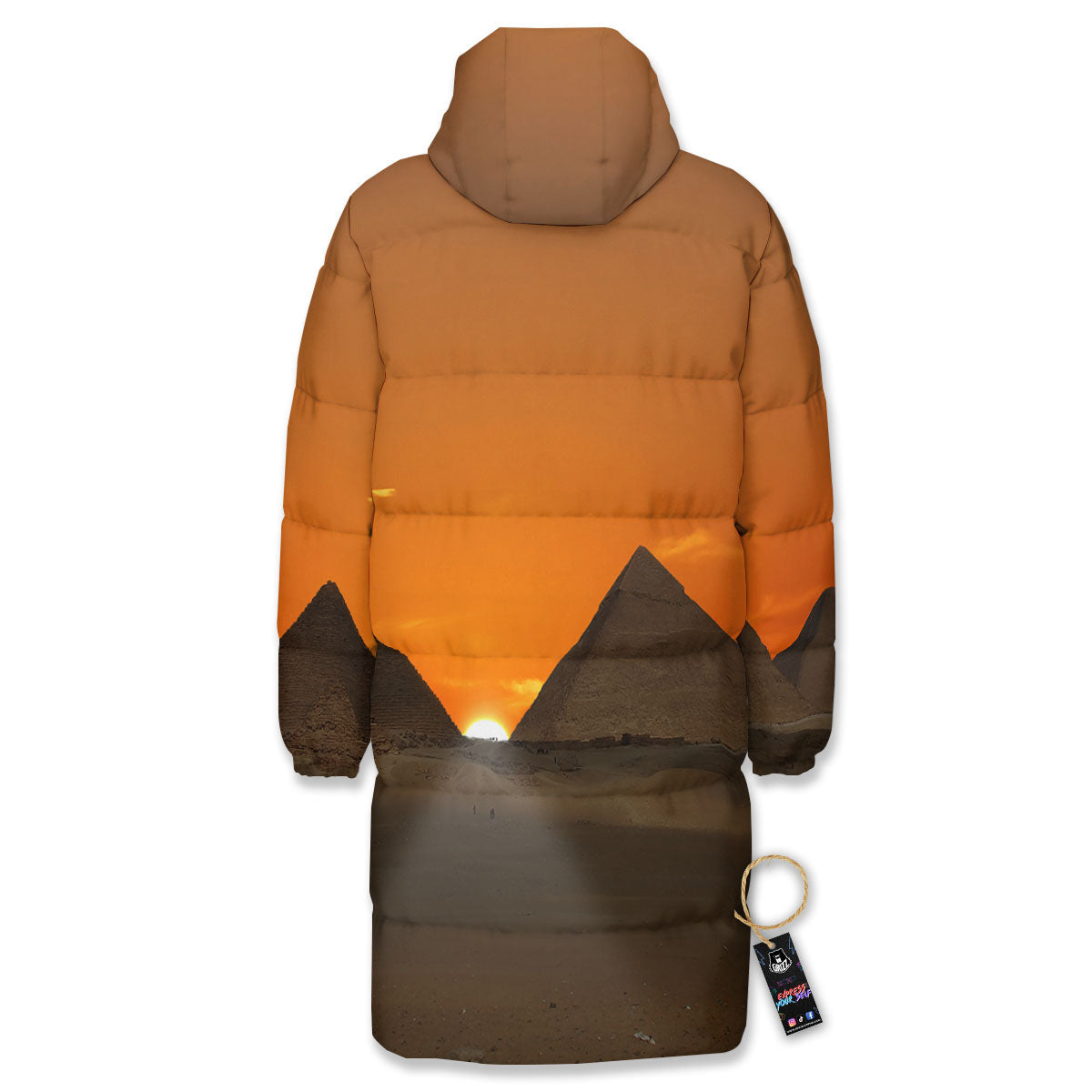 Sunset Pyramid Print Long Down Jacket-grizzshop