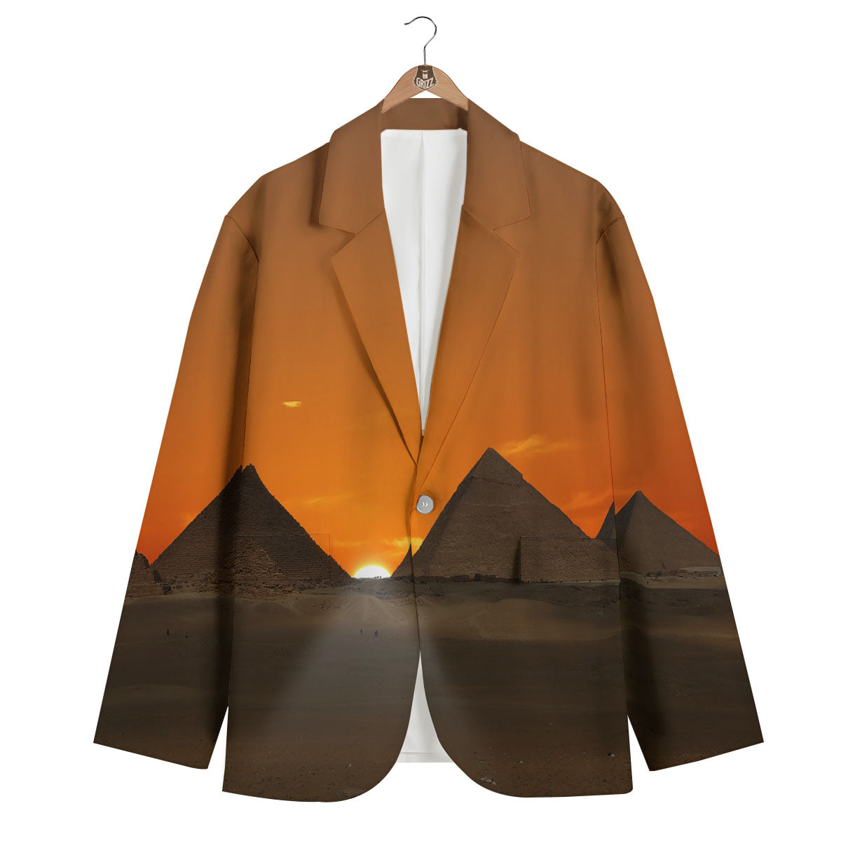 Sunset Pyramid Print Men's Blazer-grizzshop