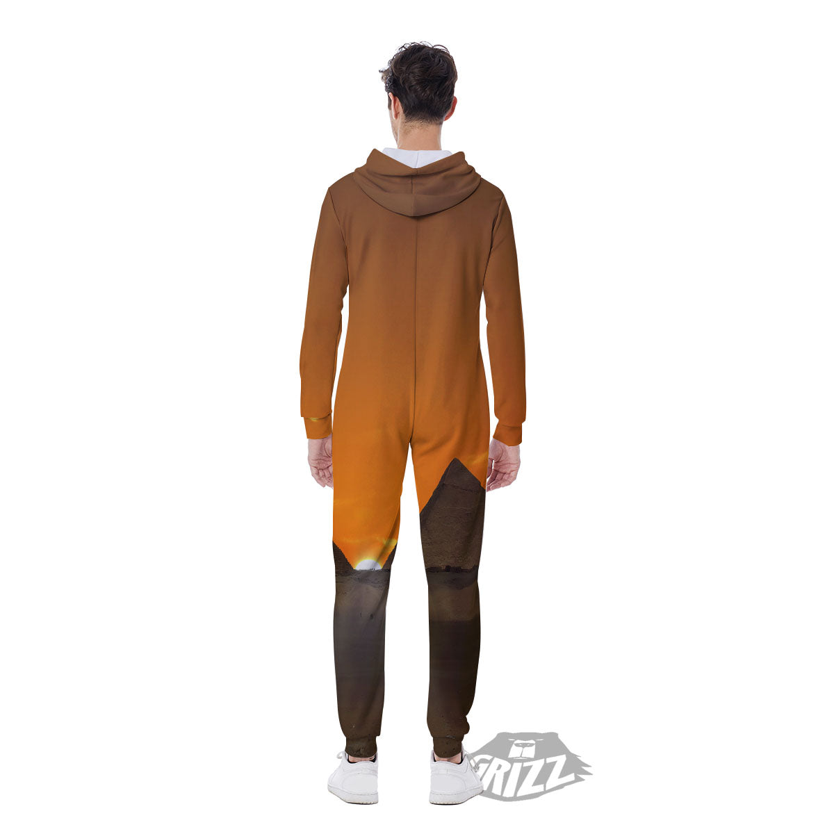 Sunset Pyramid Print Men's Jumpsuit-grizzshop
