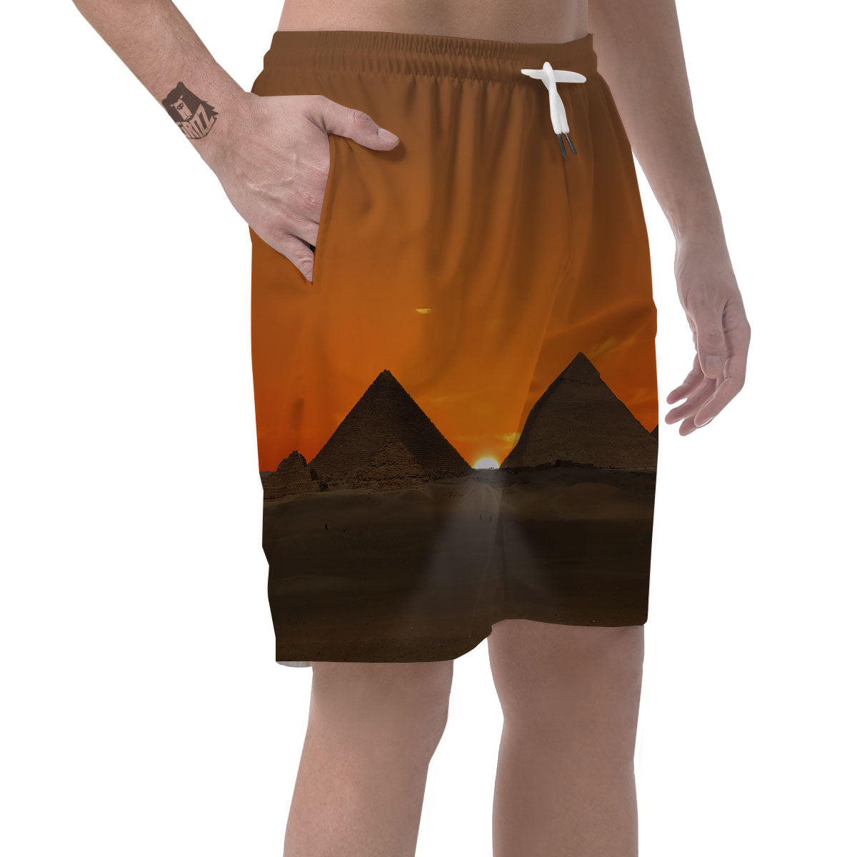 Sunset Pyramid Print Men's Shorts-grizzshop