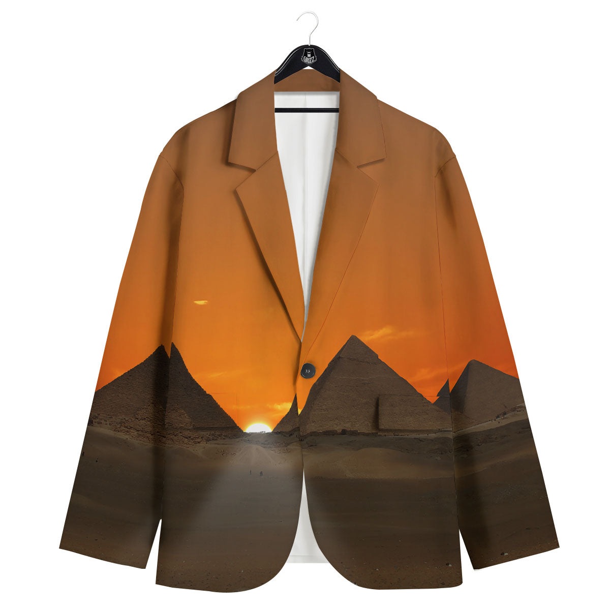 Sunset Pyramid Print Men's Sport Coat-grizzshop