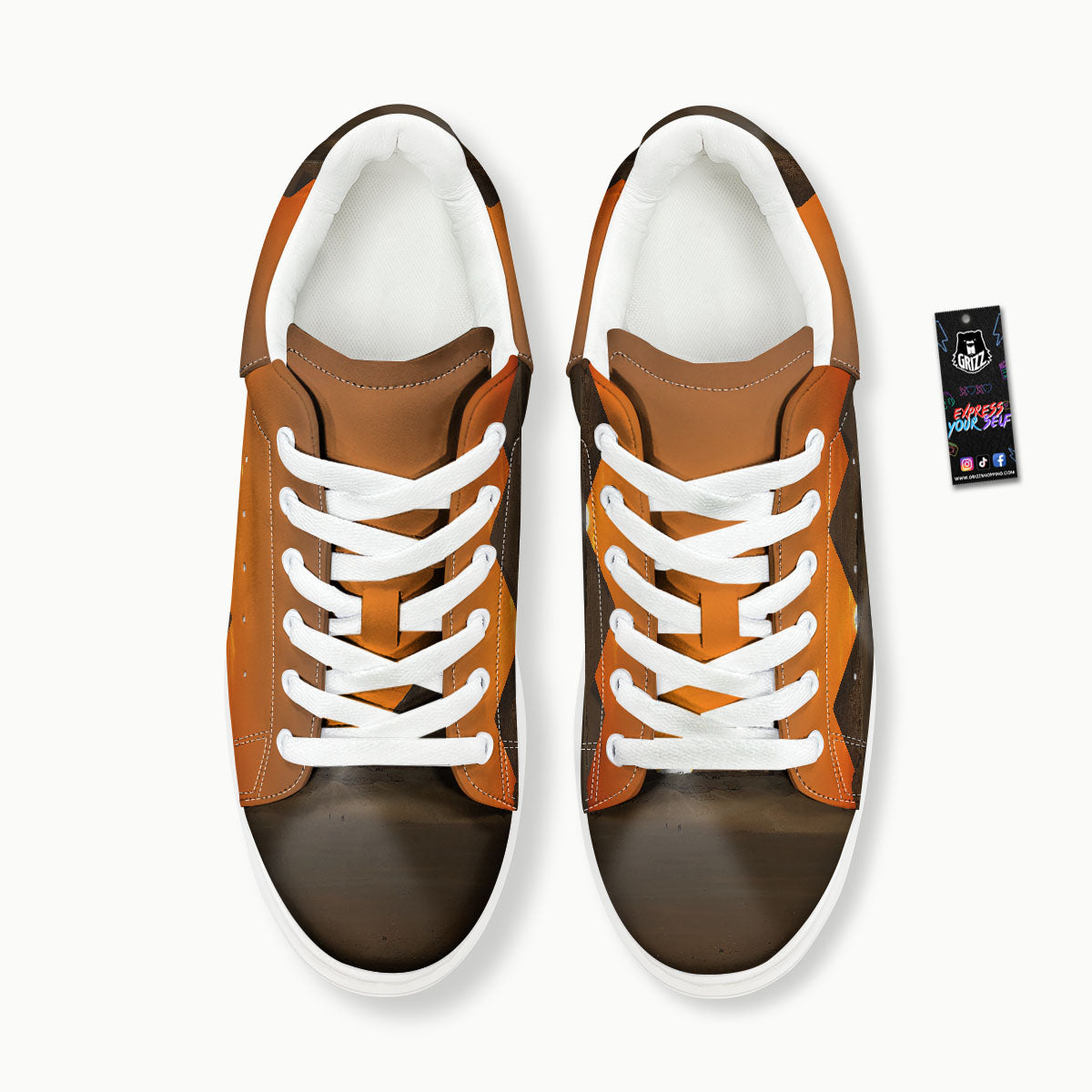 Sunset Pyramid Print Platform Shoes-grizzshop