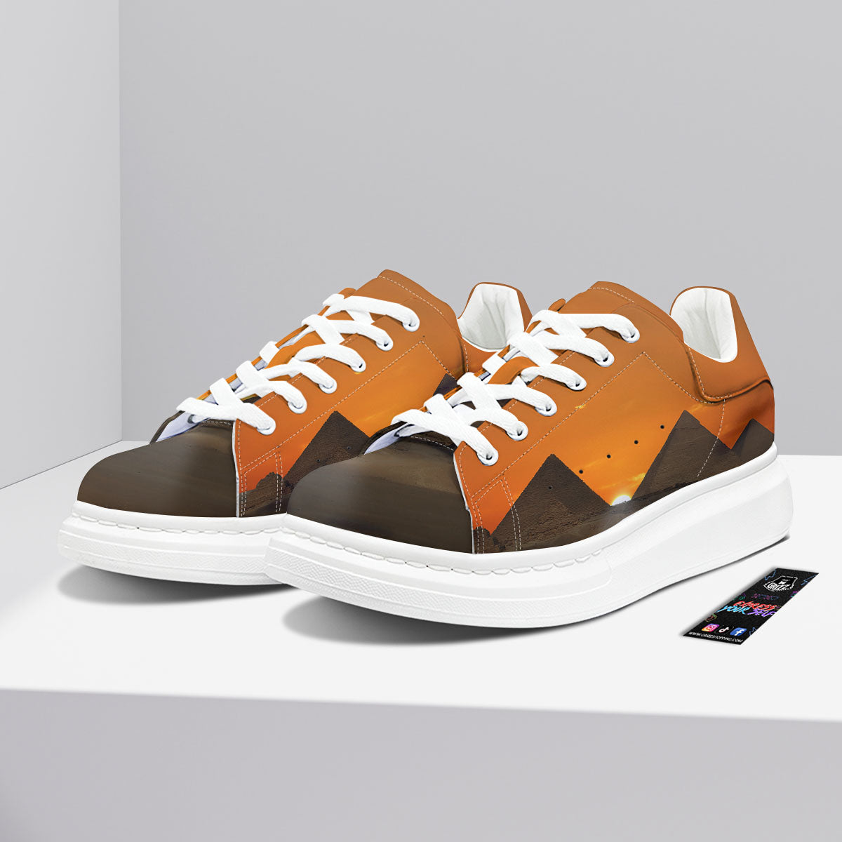 Sunset Pyramid Print Platform Shoes-grizzshop