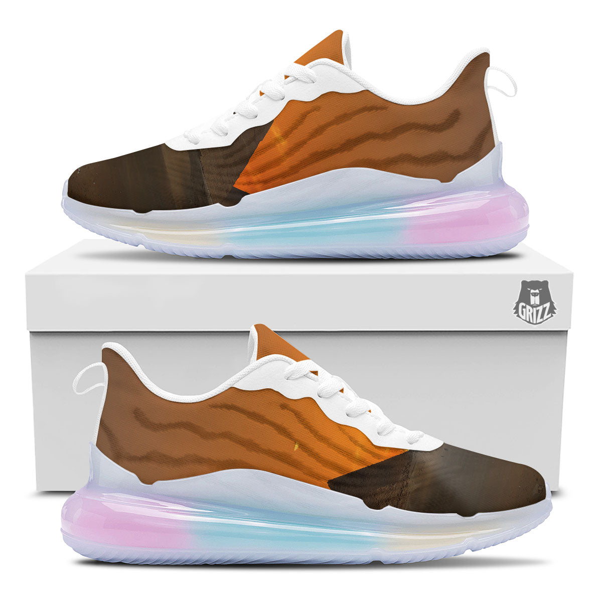 Sunset Pyramid Print Running Sneakers-grizzshop