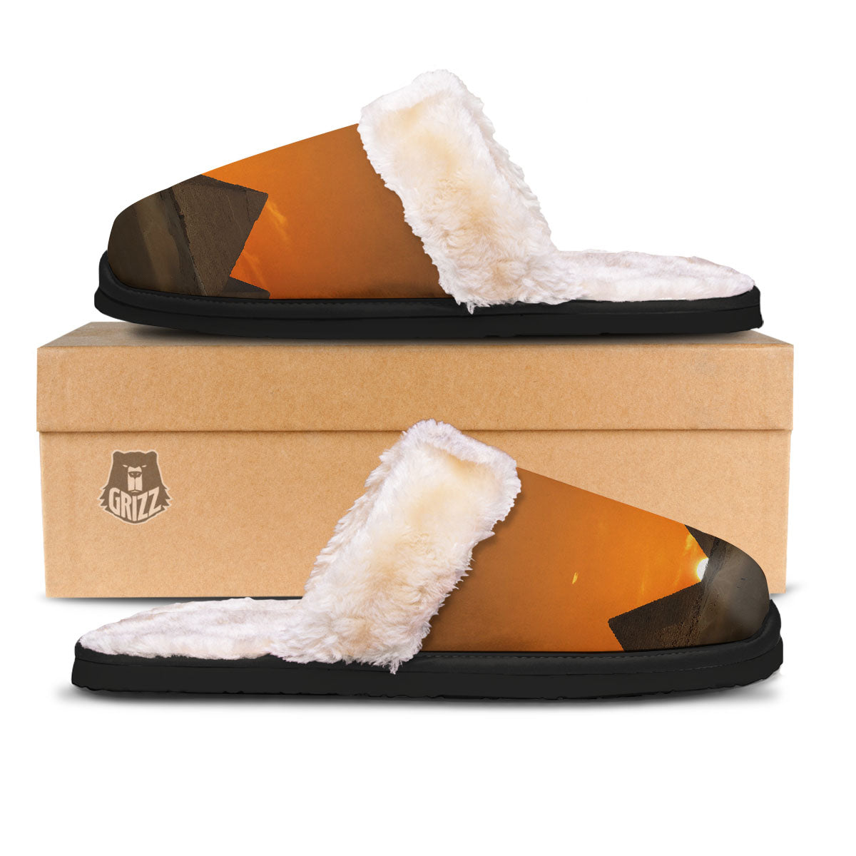 Sunset Pyramid Print Slippers-grizzshop