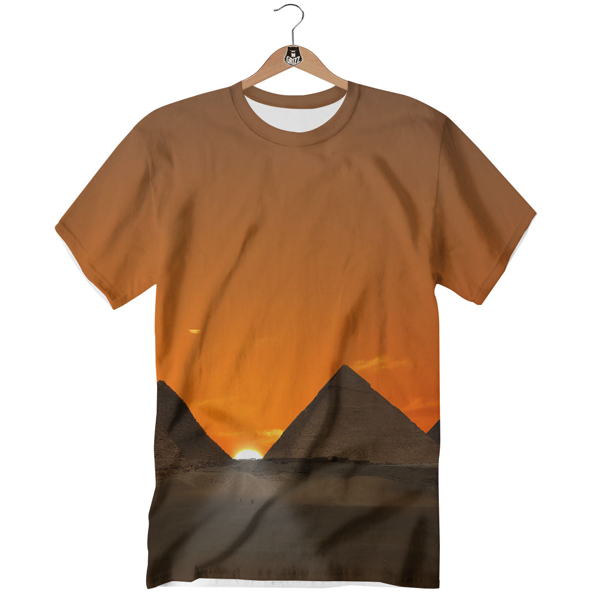 Sunset Pyramid Print T-Shirt-grizzshop