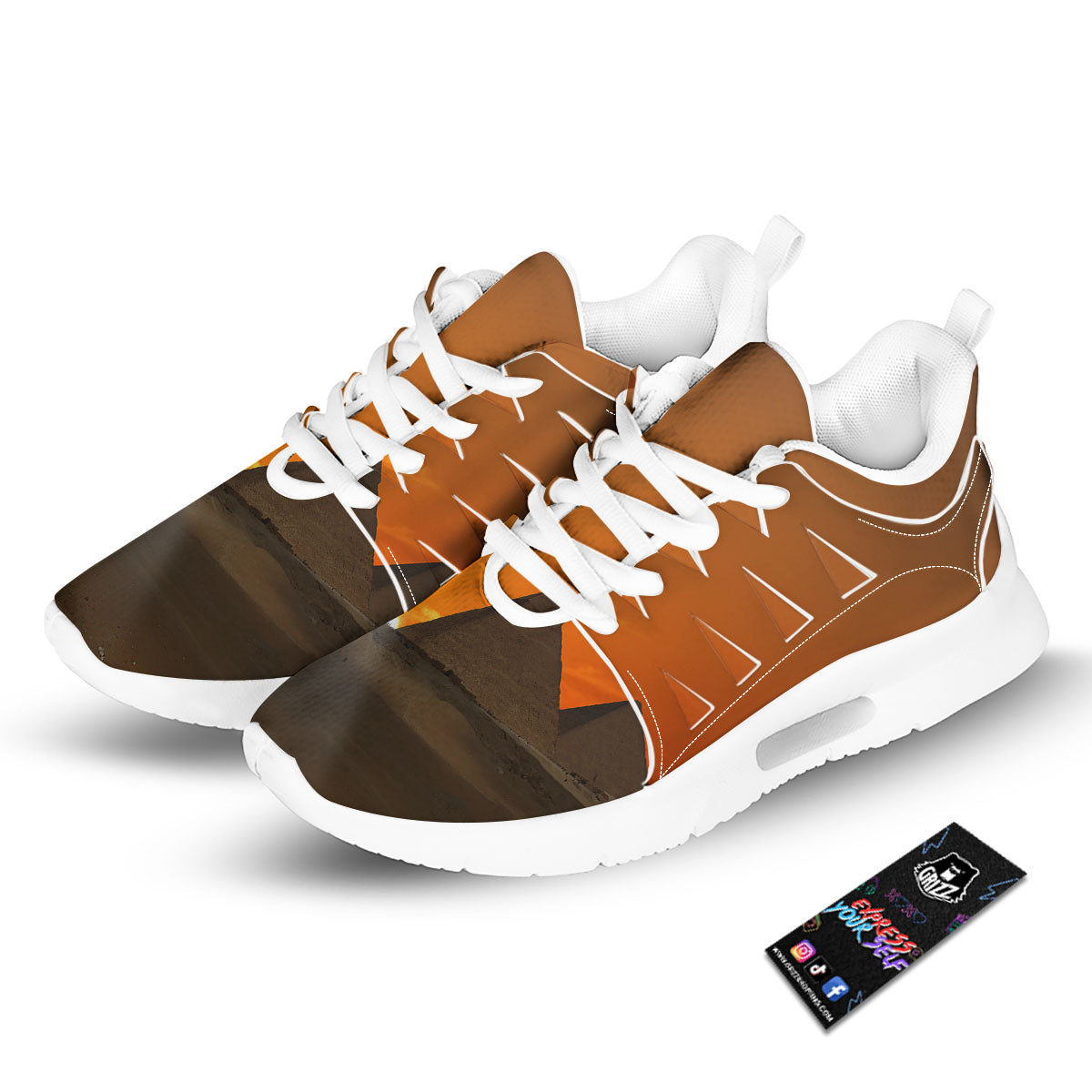 Sunset Pyramid Print Tennis Shoes-grizzshop