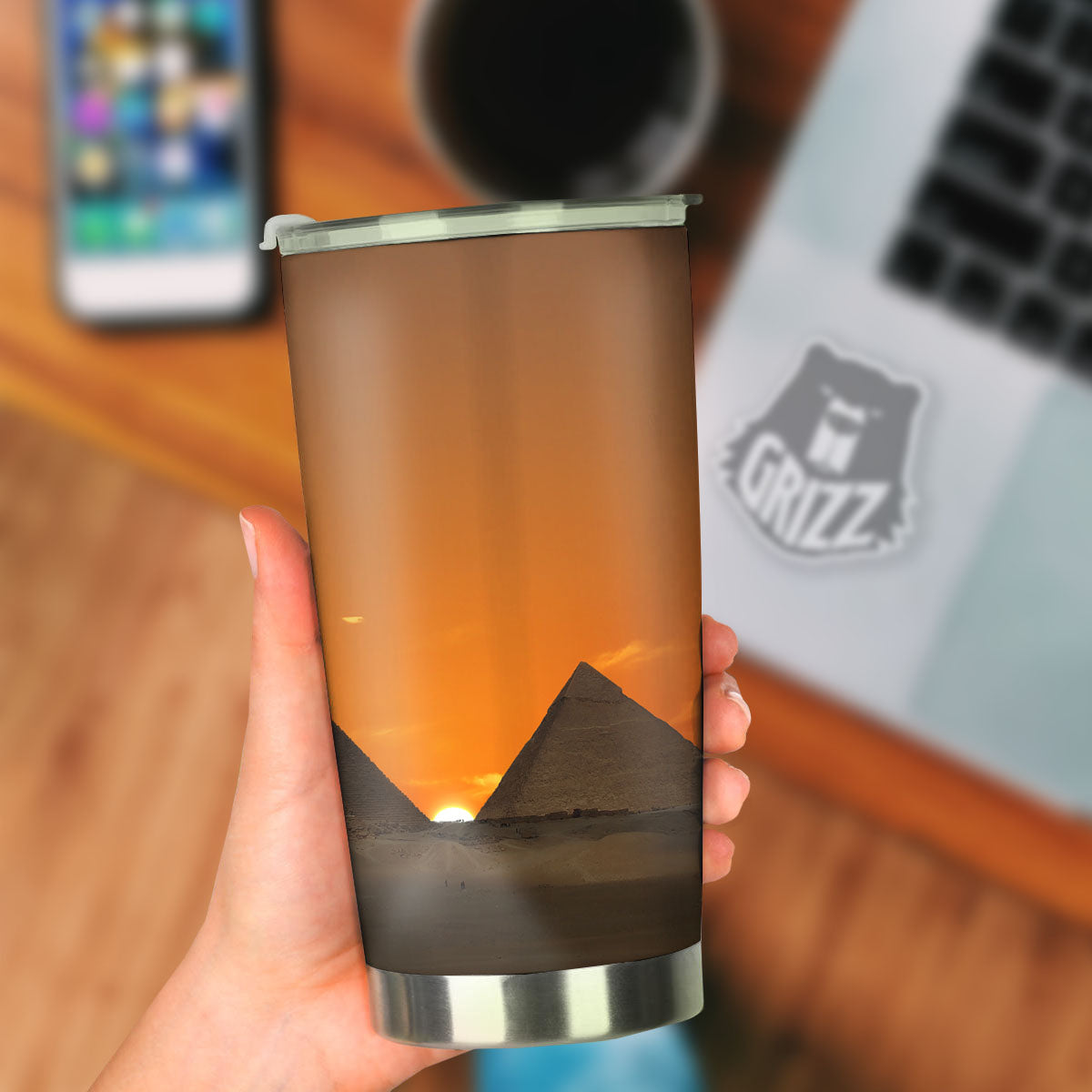 Sunset Pyramid Print Tumbler-grizzshop