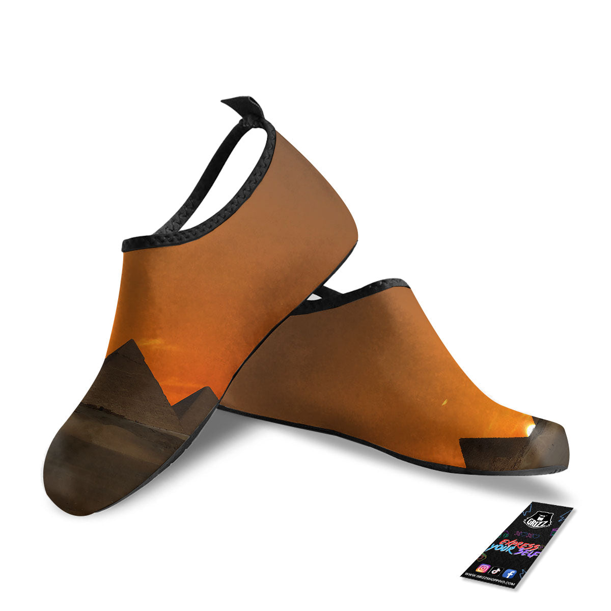 Sunset Pyramid Print Water Shoes-grizzshop