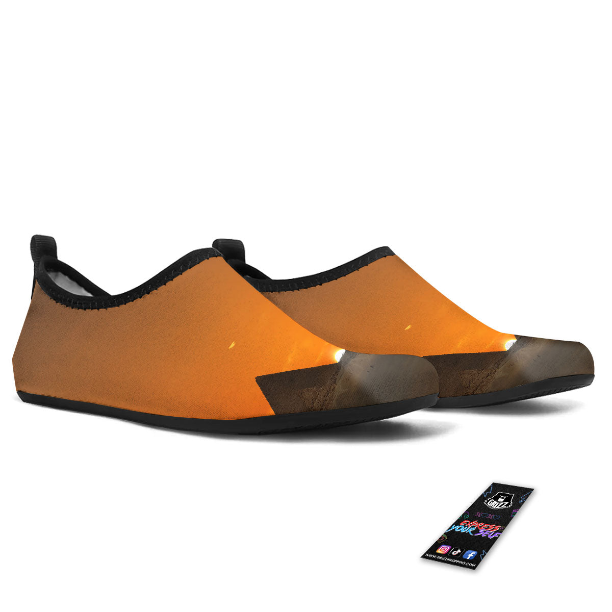 Sunset Pyramid Print Water Shoes-grizzshop