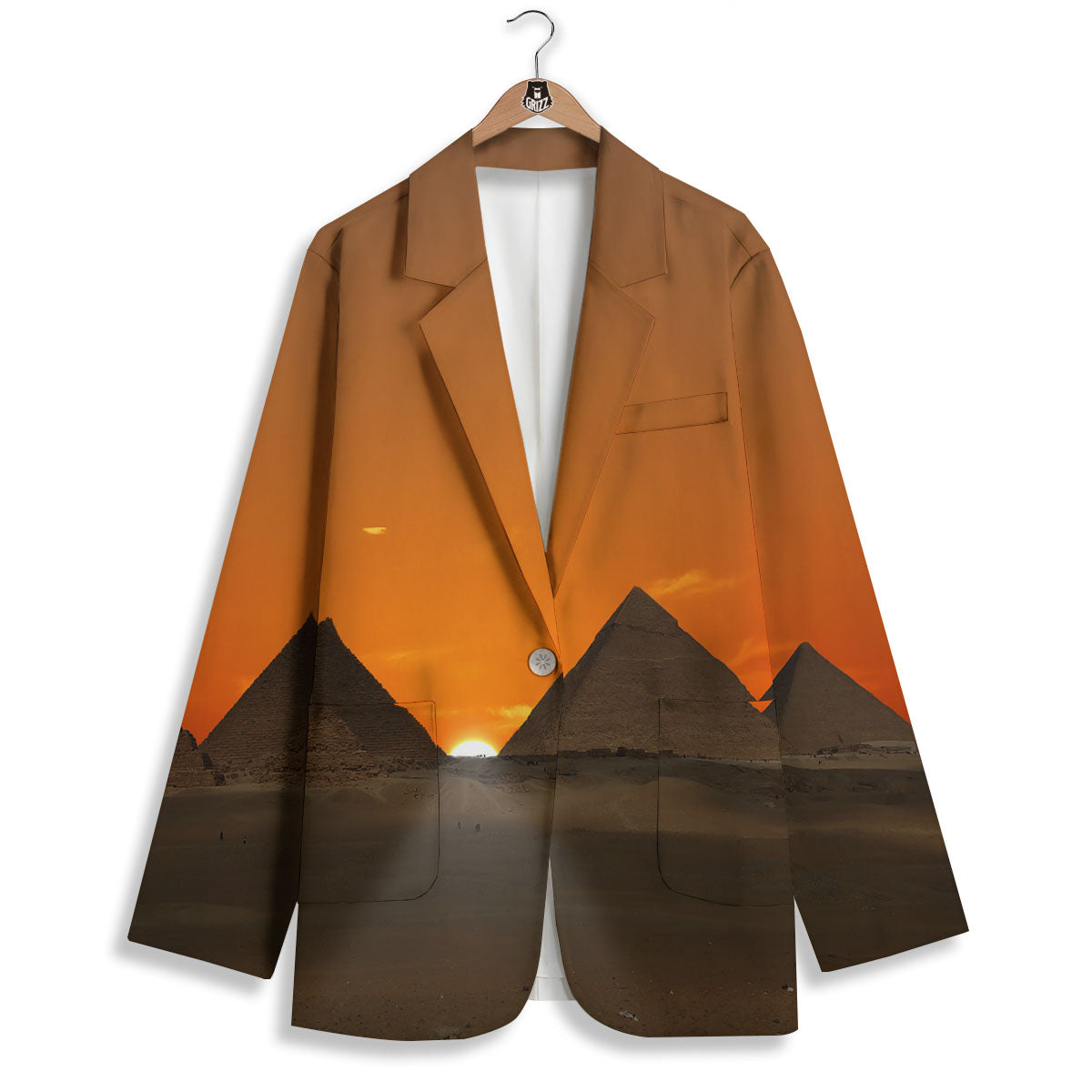 Sunset Pyramid Print Women's Blazer-grizzshop