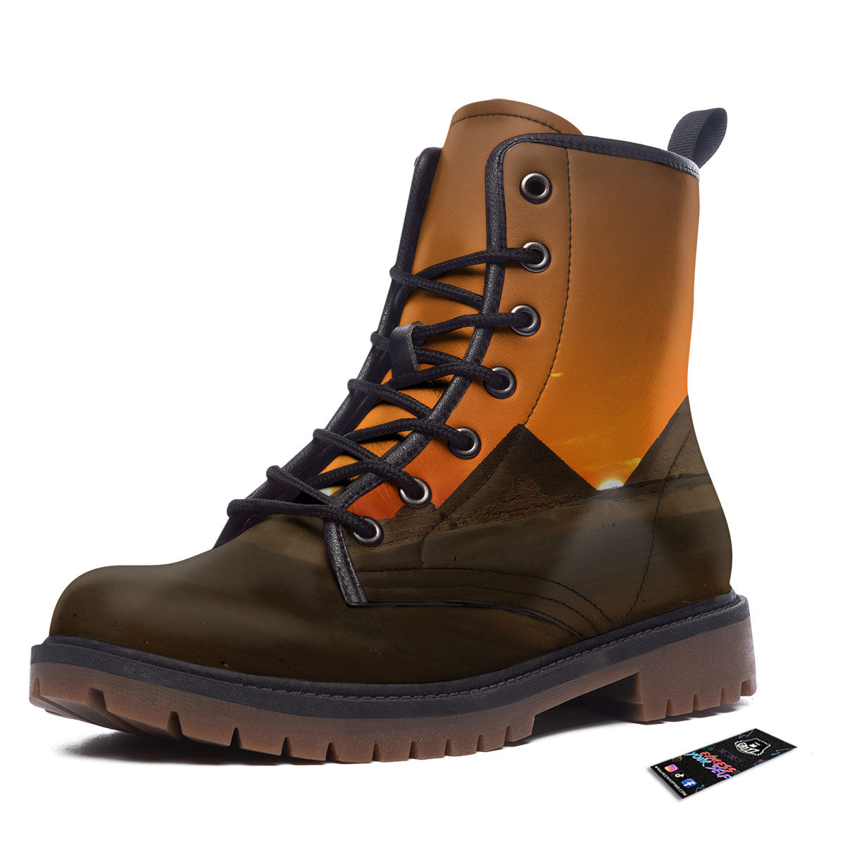 Sunset Pyramid Print Work Boots-grizzshop