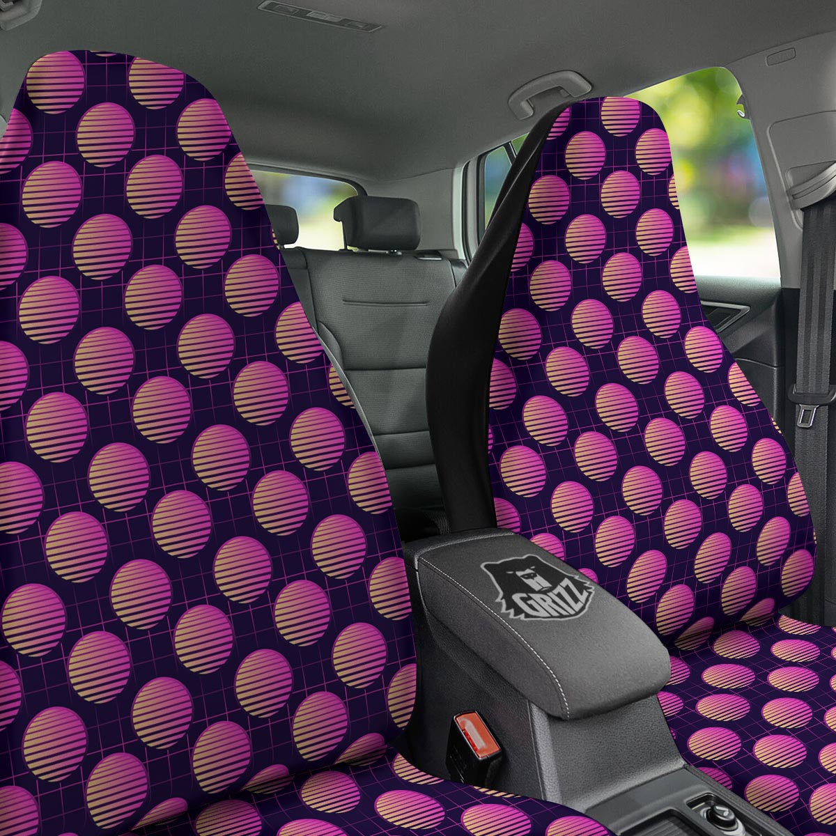 Sunset Retrowave Print Pattern Car Seat Covers-grizzshop