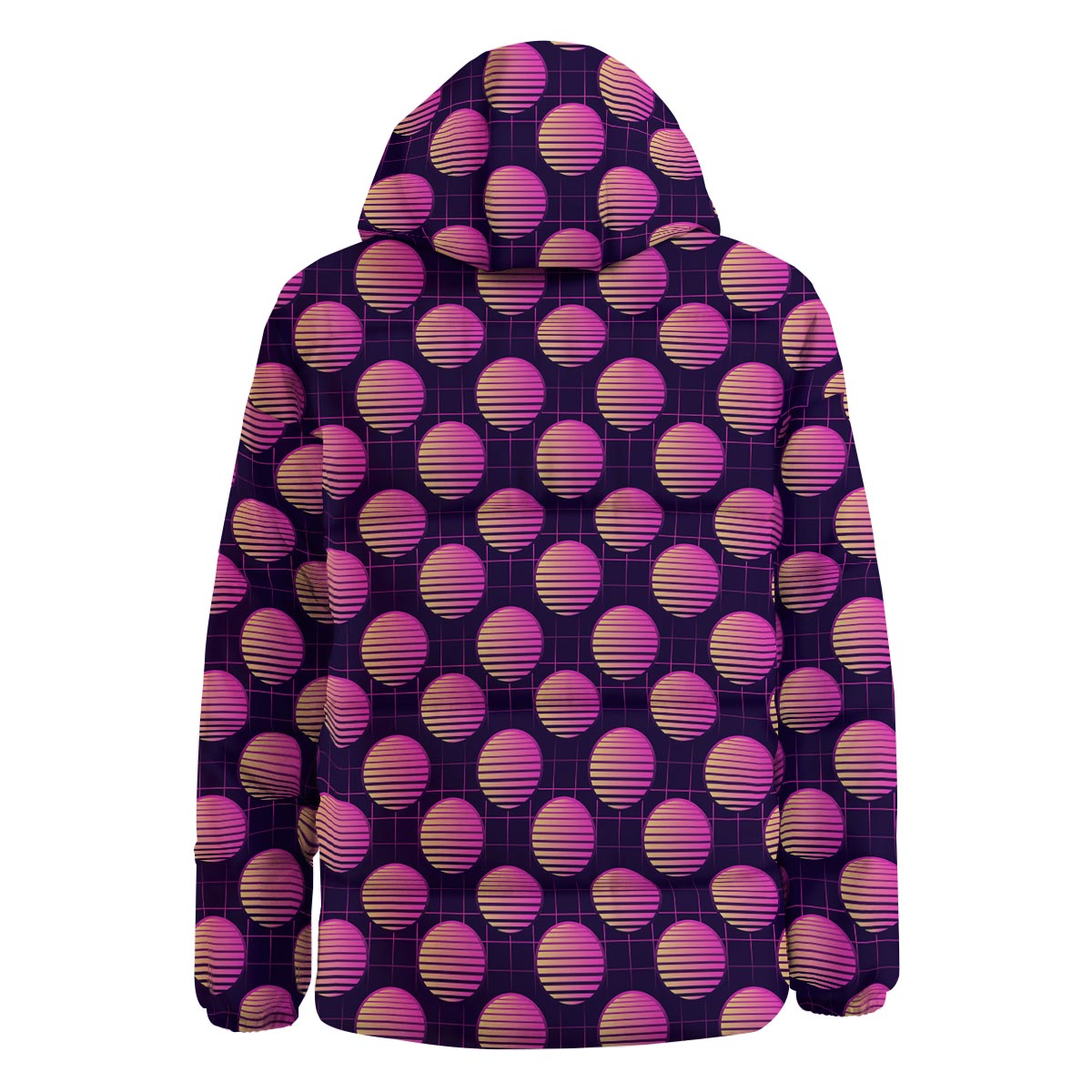 Sunset Retrowave Print Pattern Down Jacket-grizzshop