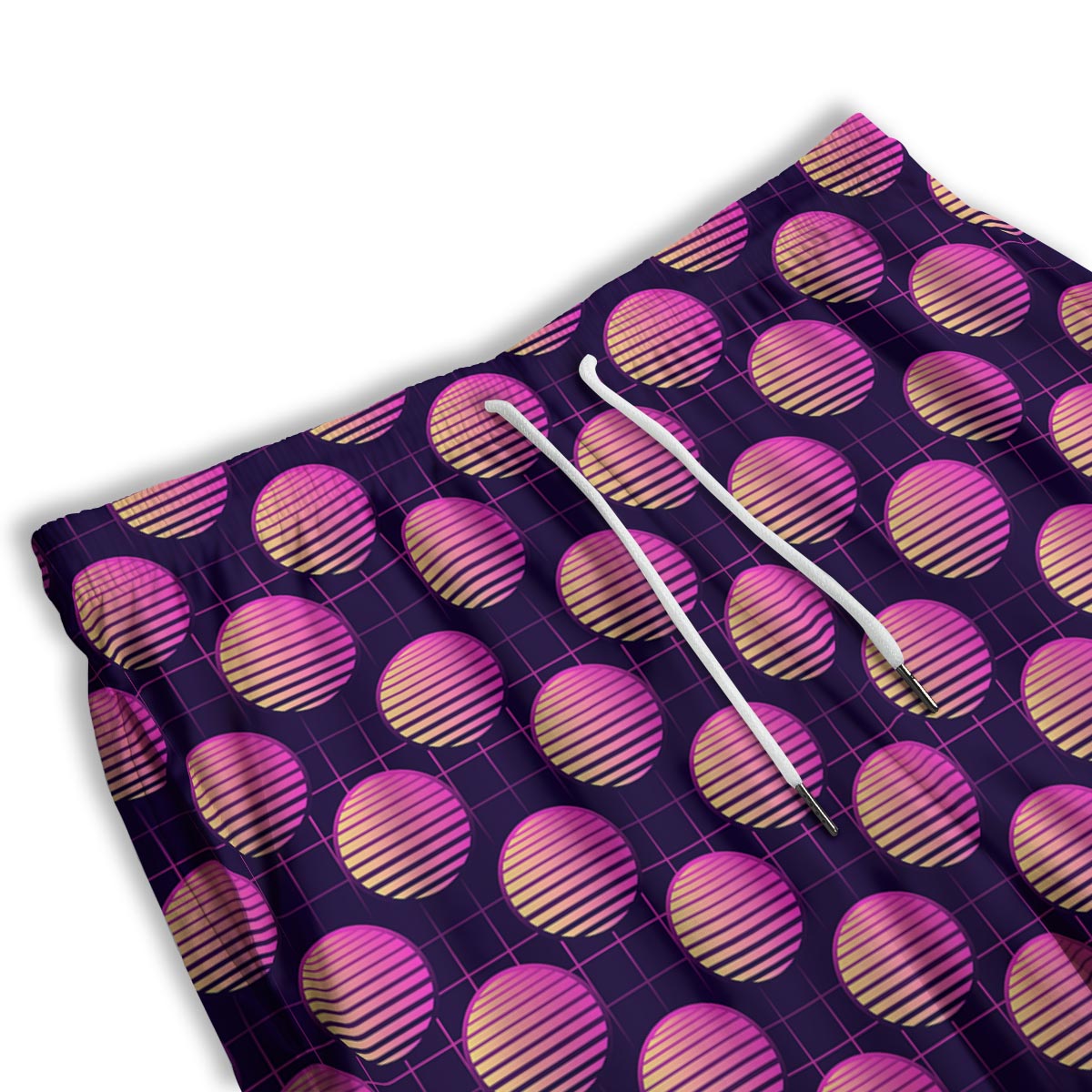 Sunset Retrowave Print Pattern Men's Athletic Shorts