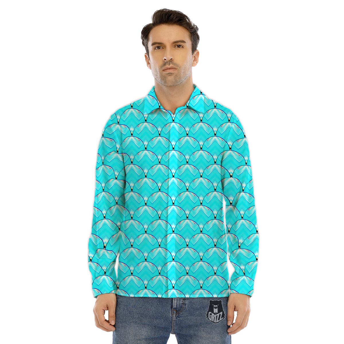 Sunset Retrowave Print Pattern Men's Dress Shirts-grizzshop