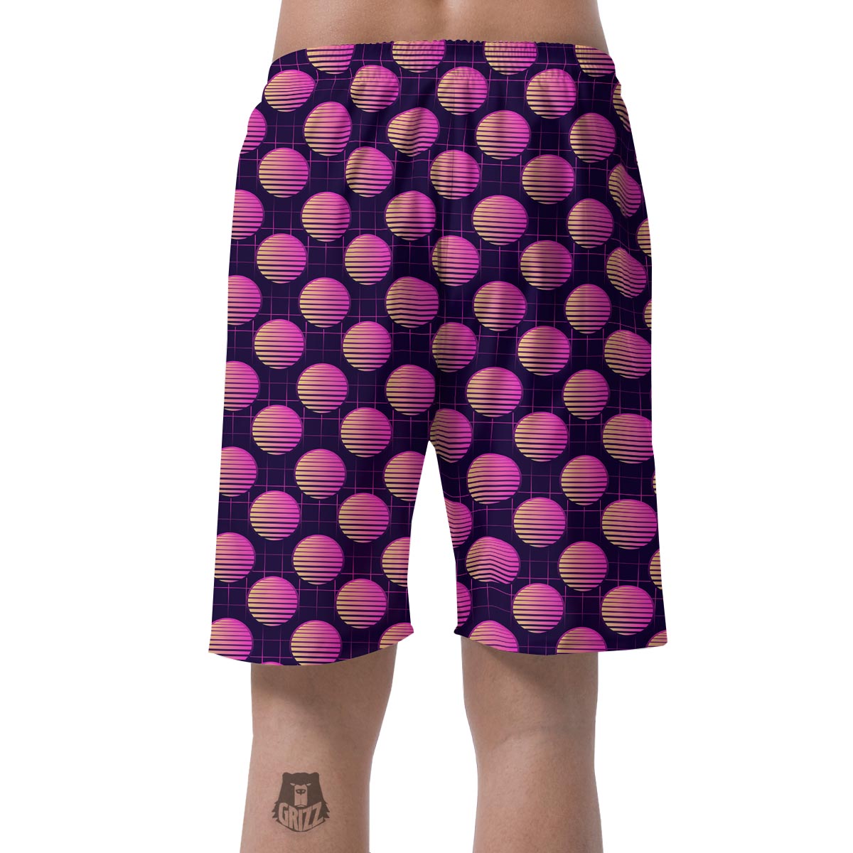 Sunset Retrowave Print Pattern Men's Shorts-grizzshop