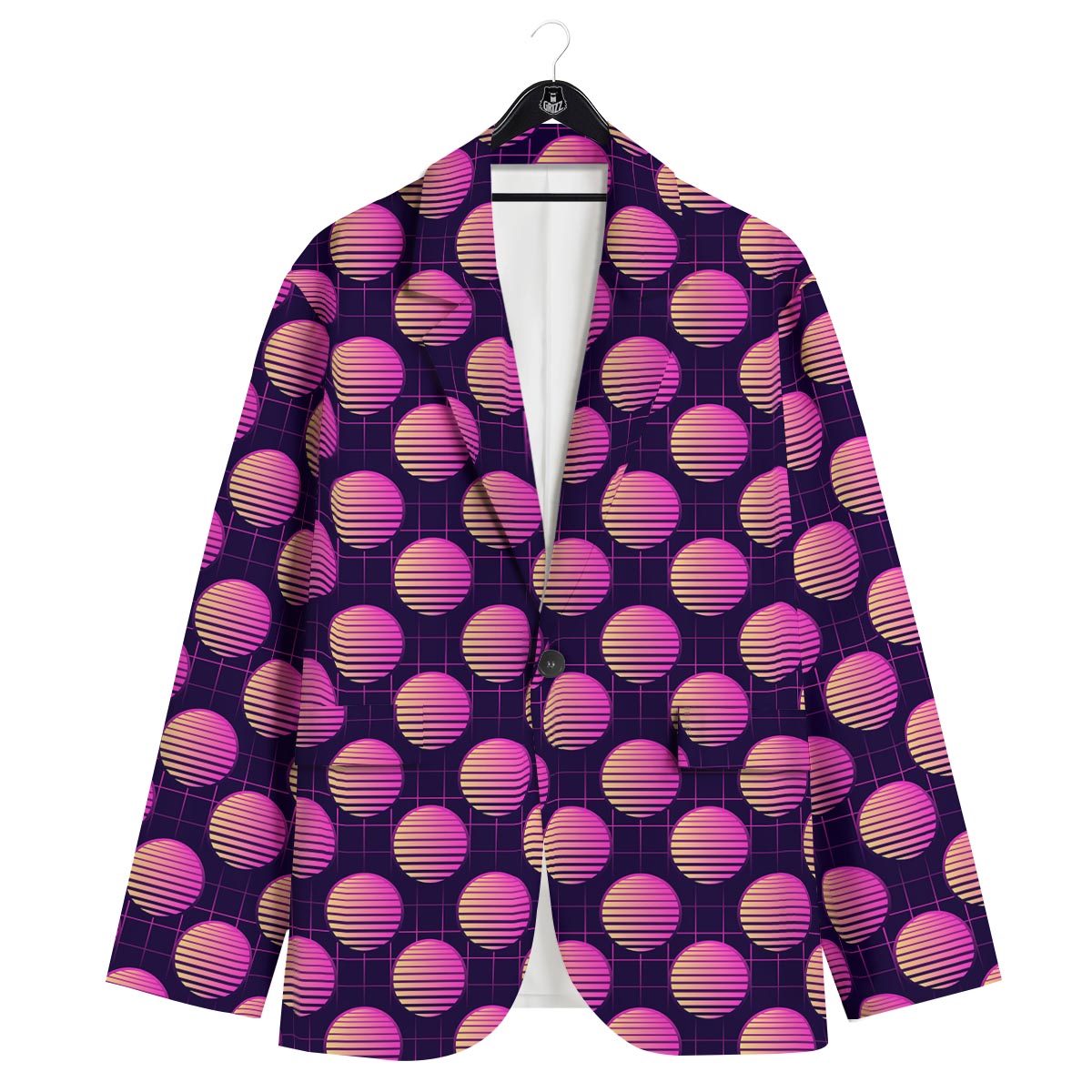 Sunset Retrowave Print Pattern Men's Sport Coat-grizzshop