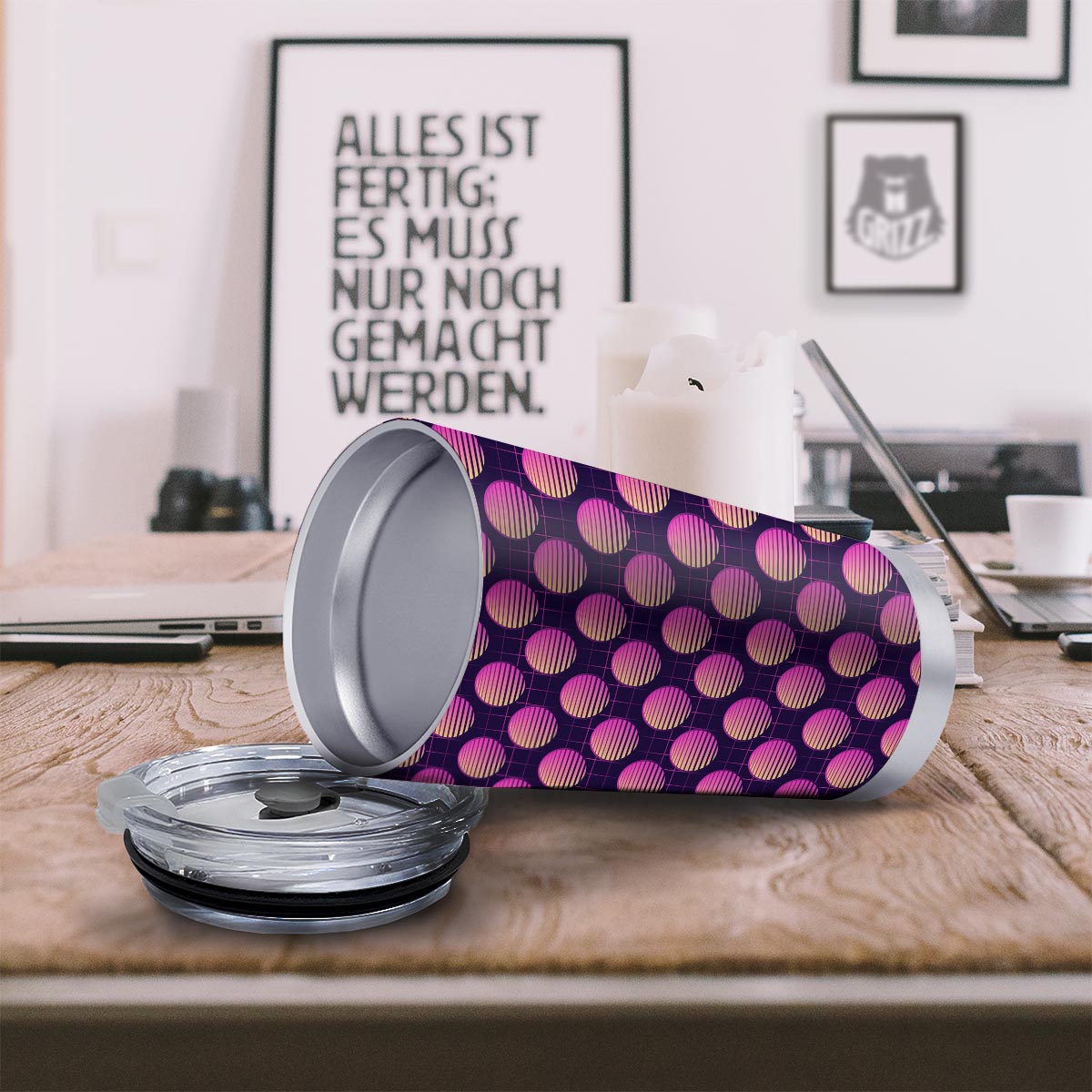 Sunset Retrowave Print Pattern Tumbler-grizzshop