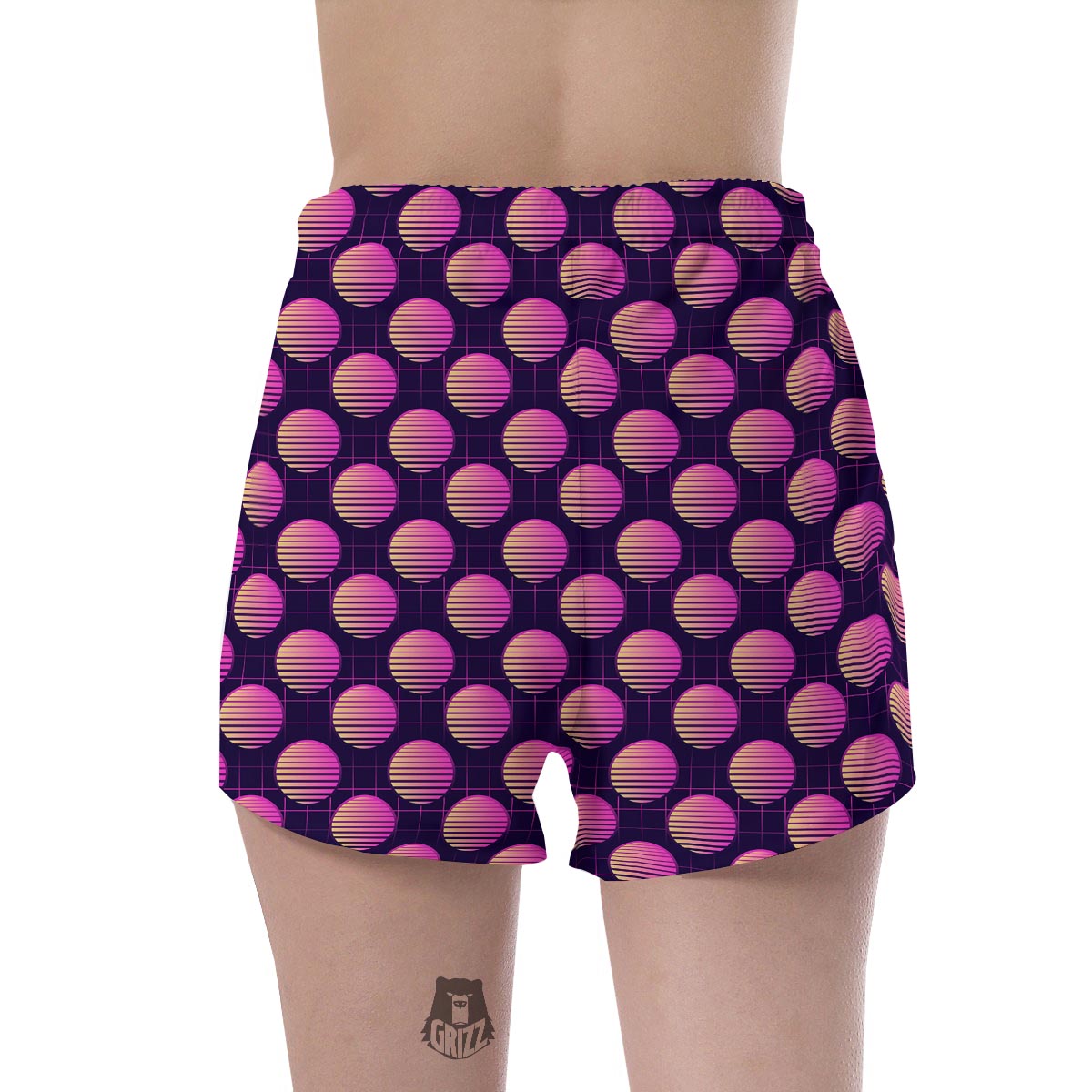 Sunset Retrowave Print Pattern Women's Shorts-grizzshop