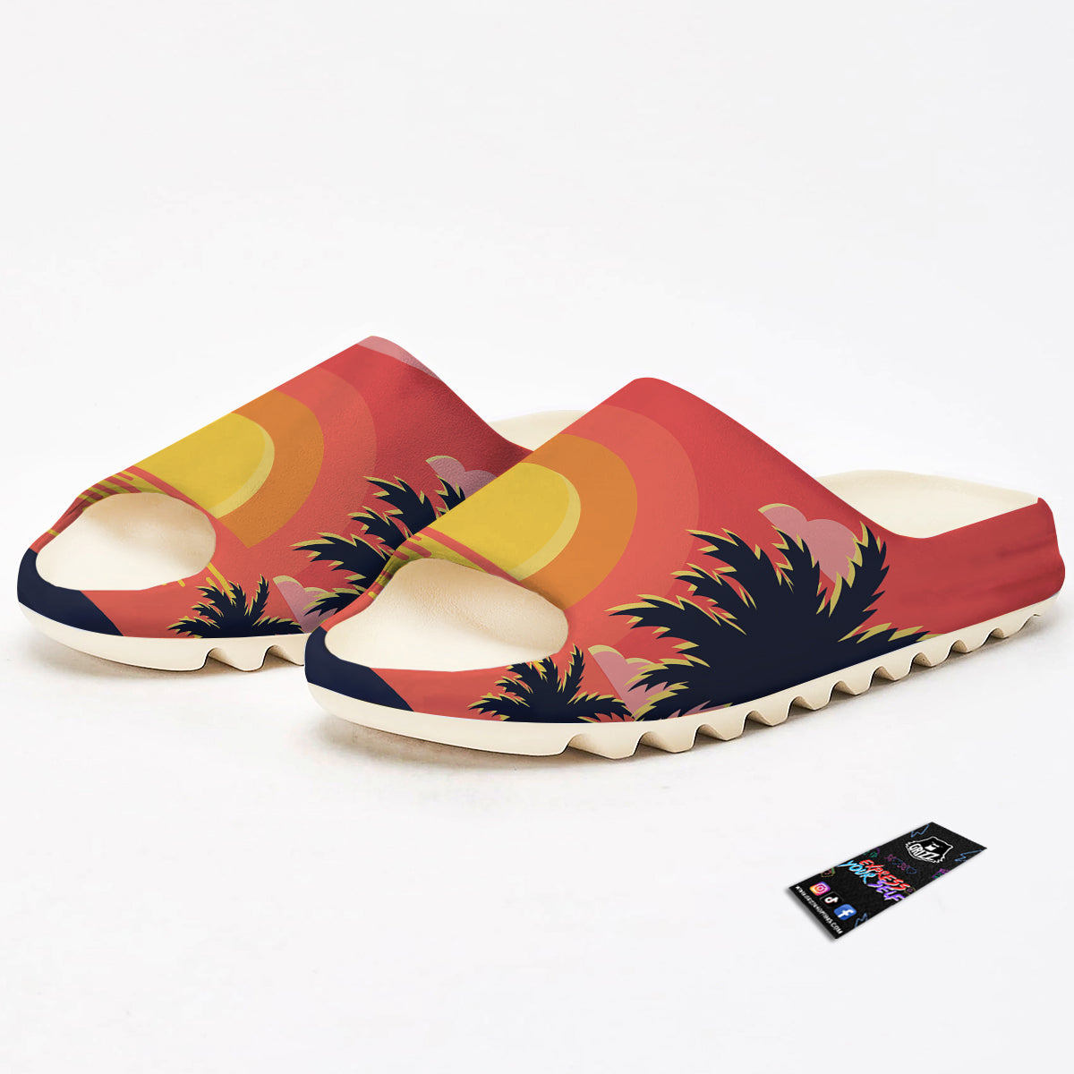 Sunset And Beach Pink Sky Print Sandals-grizzshop