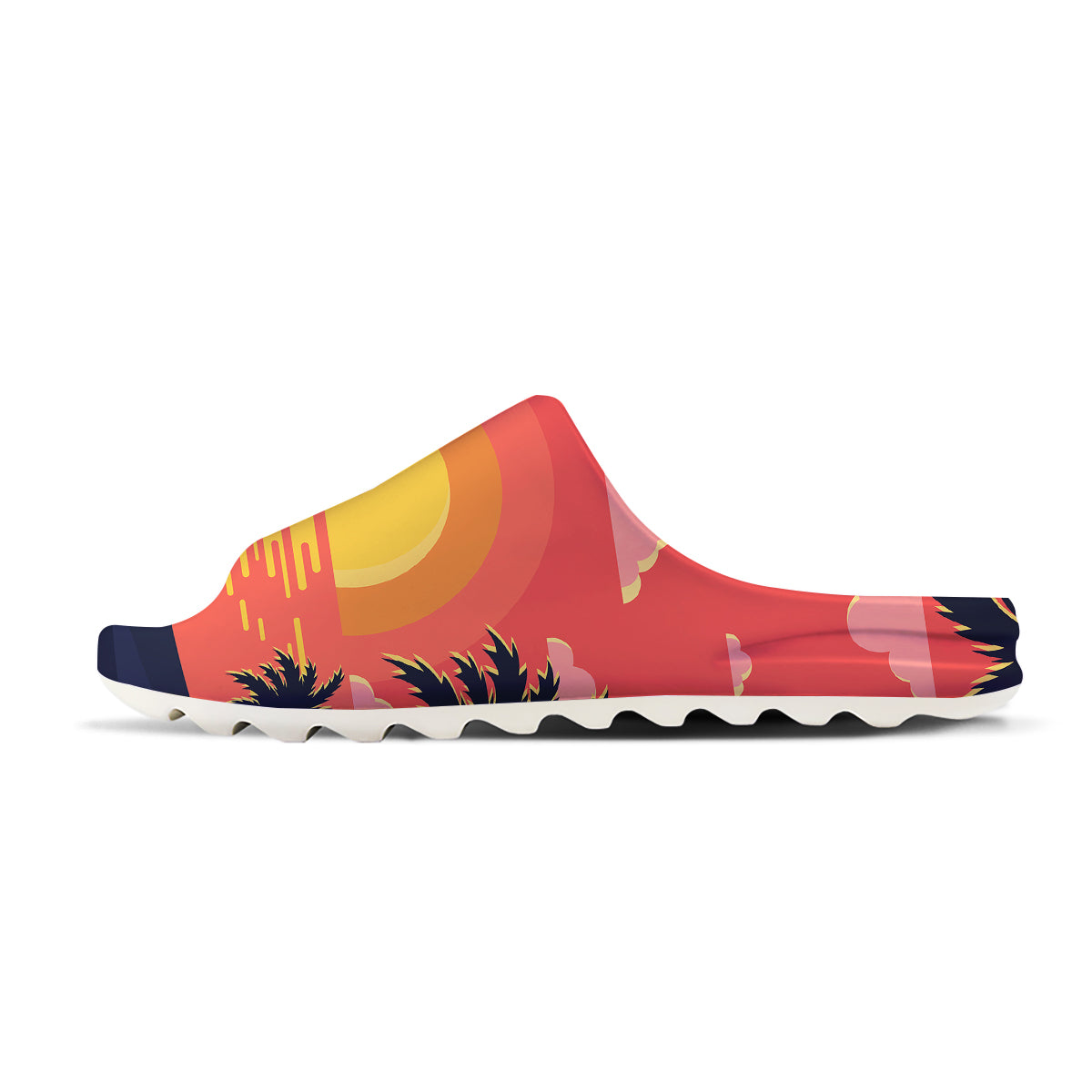 Sunset And Beach Pink Sky Print Sandals-grizzshop